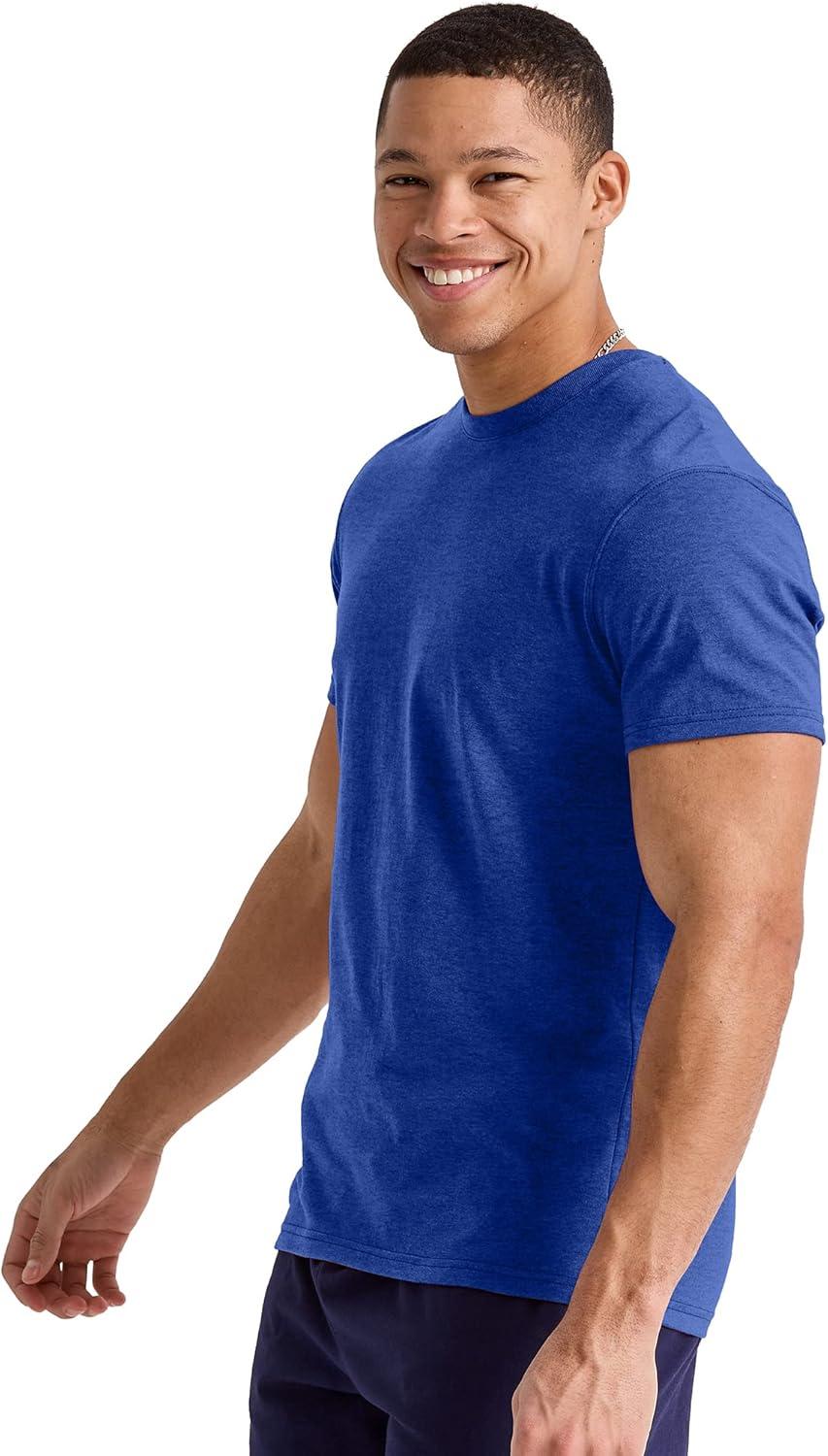 imageHanes Mens Originals Lightweight TShirt Crewneck TShirts for Men TriBlend Tee Available in TallRoyal Triblend