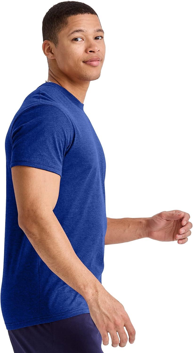 imageHanes Mens Originals Lightweight TShirt Crewneck TShirts for Men TriBlend Tee Available in TallRoyal Triblend