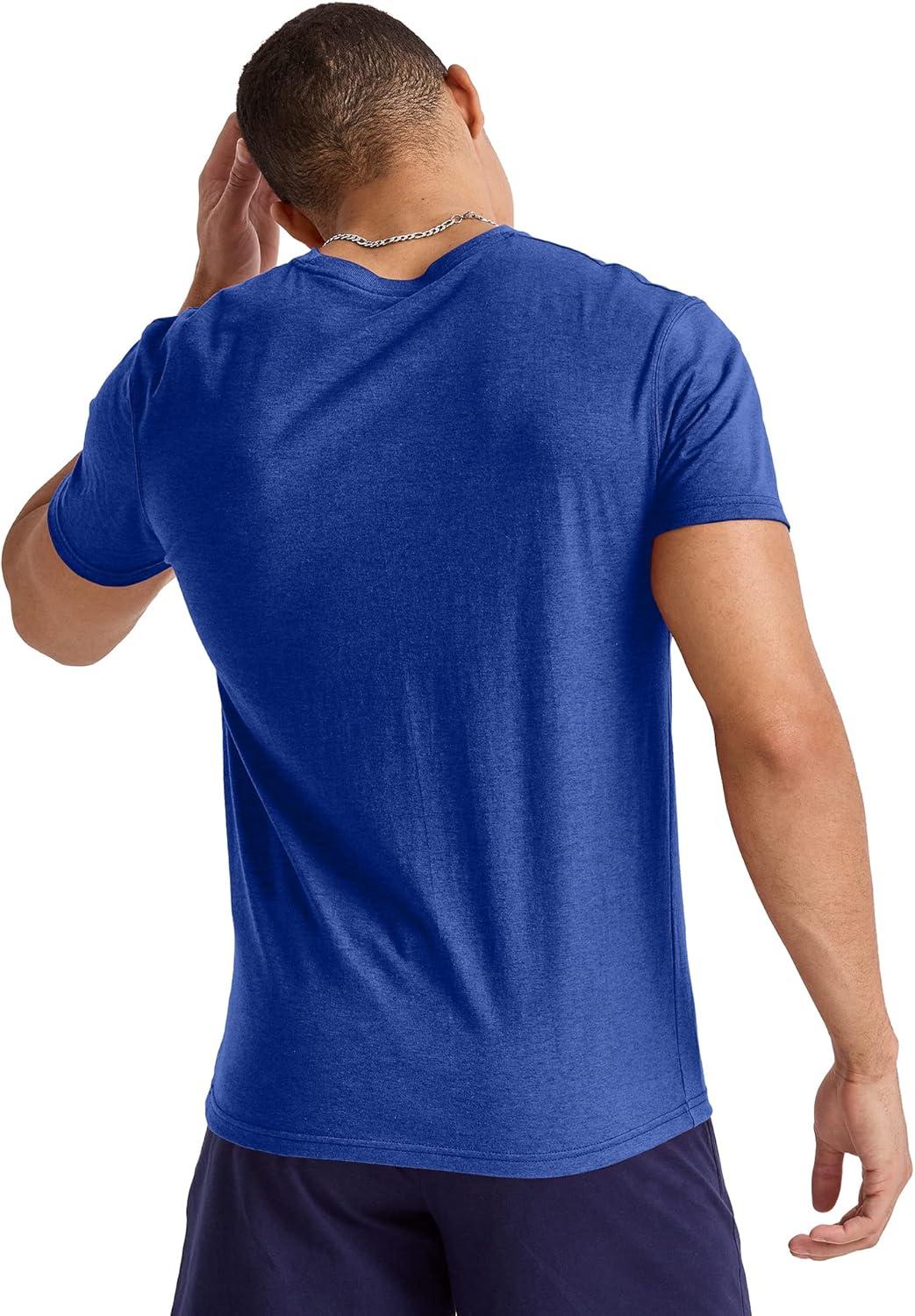 imageHanes Mens Originals Lightweight TShirt Crewneck TShirts for Men TriBlend Tee Available in TallRoyal Triblend