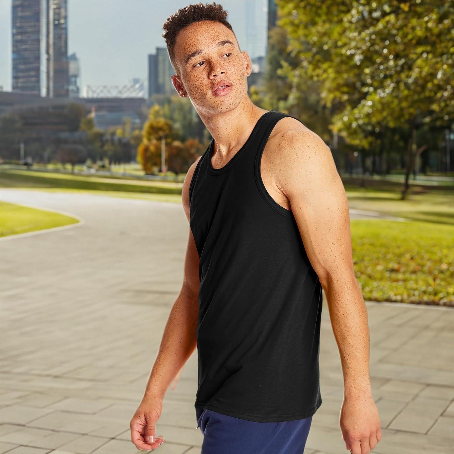 imageHanes Mens Performance Tank XTemp MoistureWicking Tank Top Solid Colors 2PackBlack