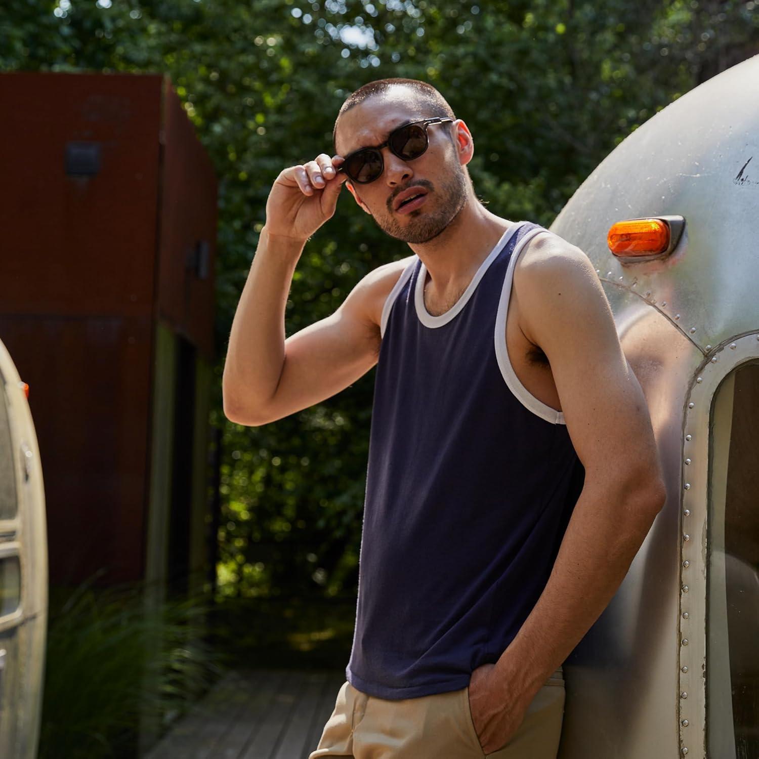 imageHanes Mens Performance Tank XTemp MoistureWicking Tank Top Solid Colors 2PackDeep Red