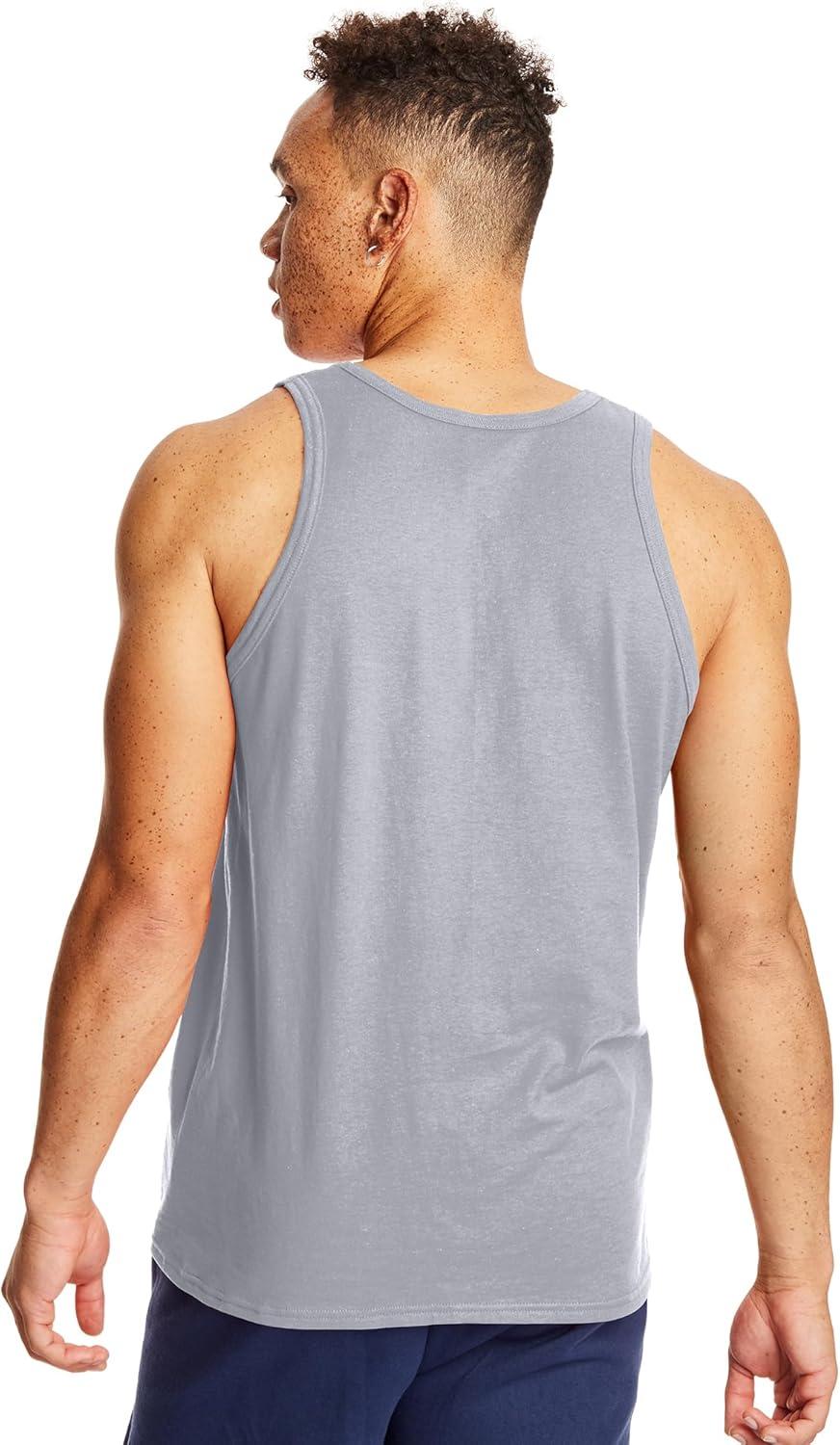 imageHanes Mens Performance Tank XTemp MoistureWicking Tank Top Solid Colors 2PackLight Steel