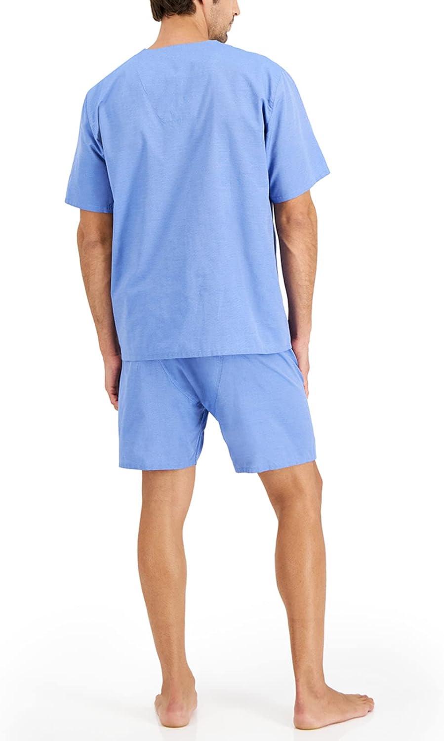 imageHanes Mens Short Sleeve Nightwear Pajama Short PJ Set Pijama de Dos Piezas para HombreBlue