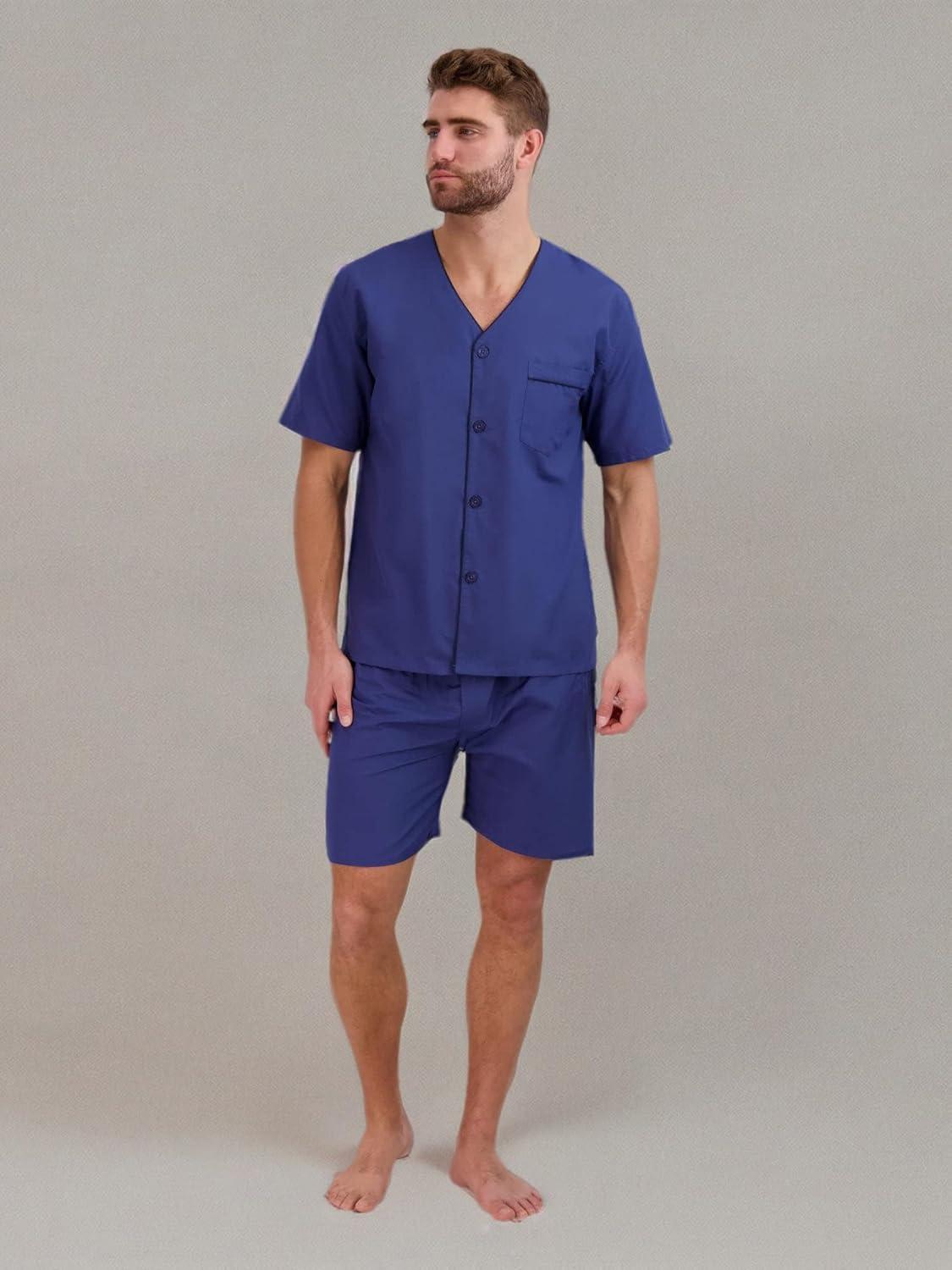 imageHanes Mens Short Sleeve Nightwear Pajama Short PJ Set Pijama de Dos Piezas para HombreNavy Heather