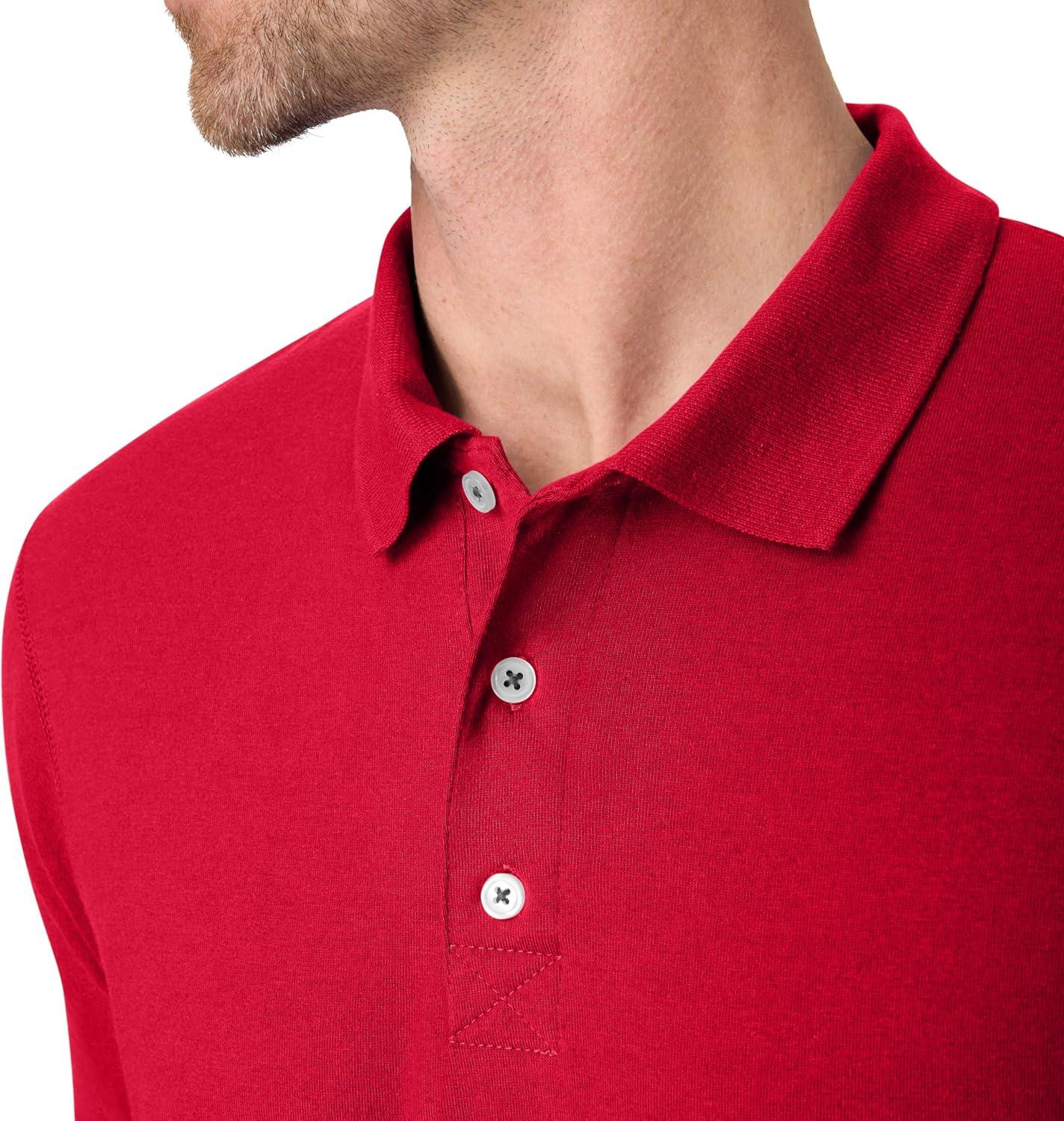 imageHanes Mens Short Sleeve XTemp Performance PoloDeep Red