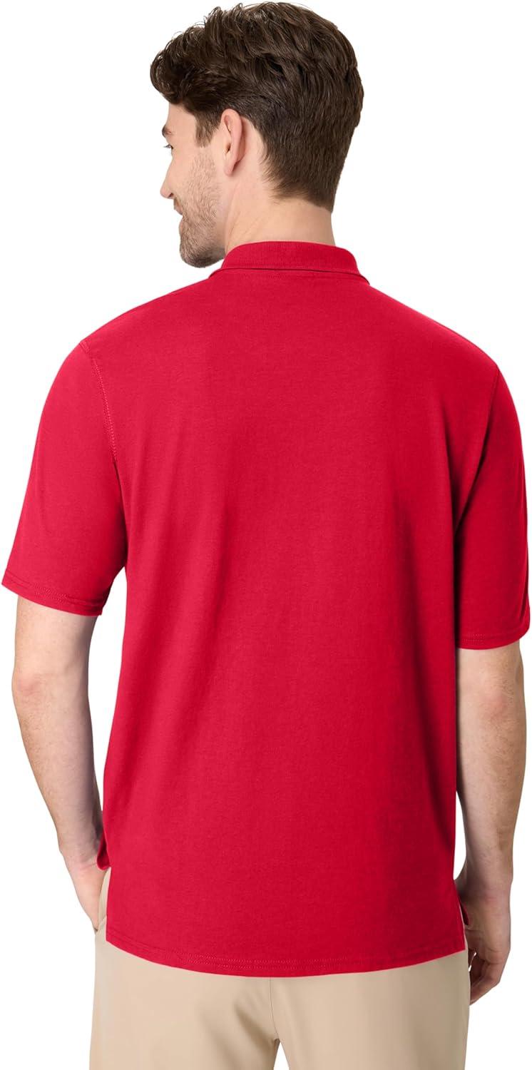 imageHanes Mens Short Sleeve XTemp Performance PoloDeep Red