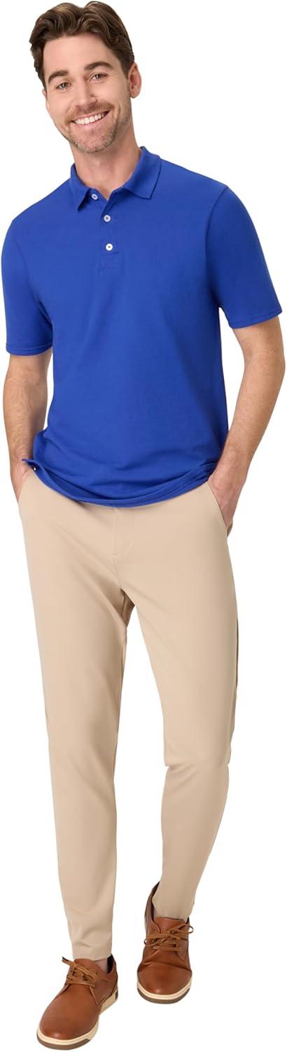 imageHanes Mens Short Sleeve XTemp Performance PoloDeep Royal