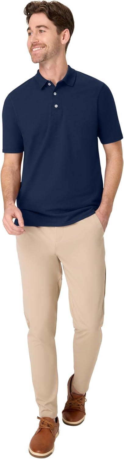 imageHanes Mens Short Sleeve XTemp Performance PoloNavy