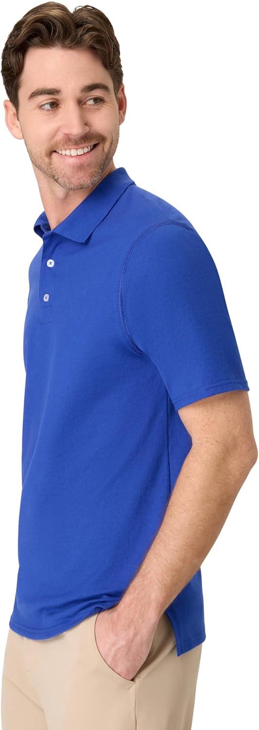 imageHanes Mens Short Sleeve XTemp Performance PoloRoyal Navy