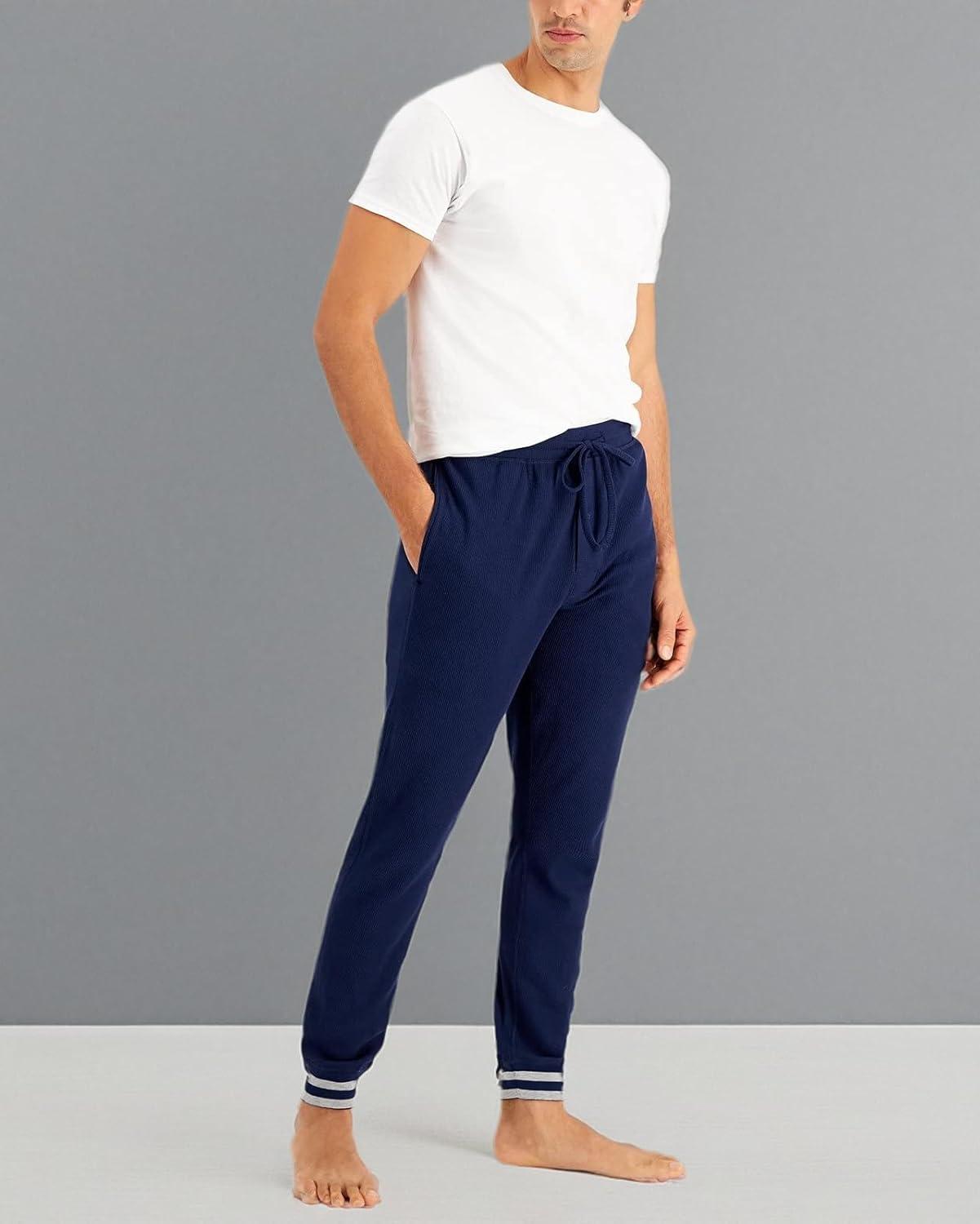 imageHanes Mens Waffle Knit Jogger Pant SleepwearNavy