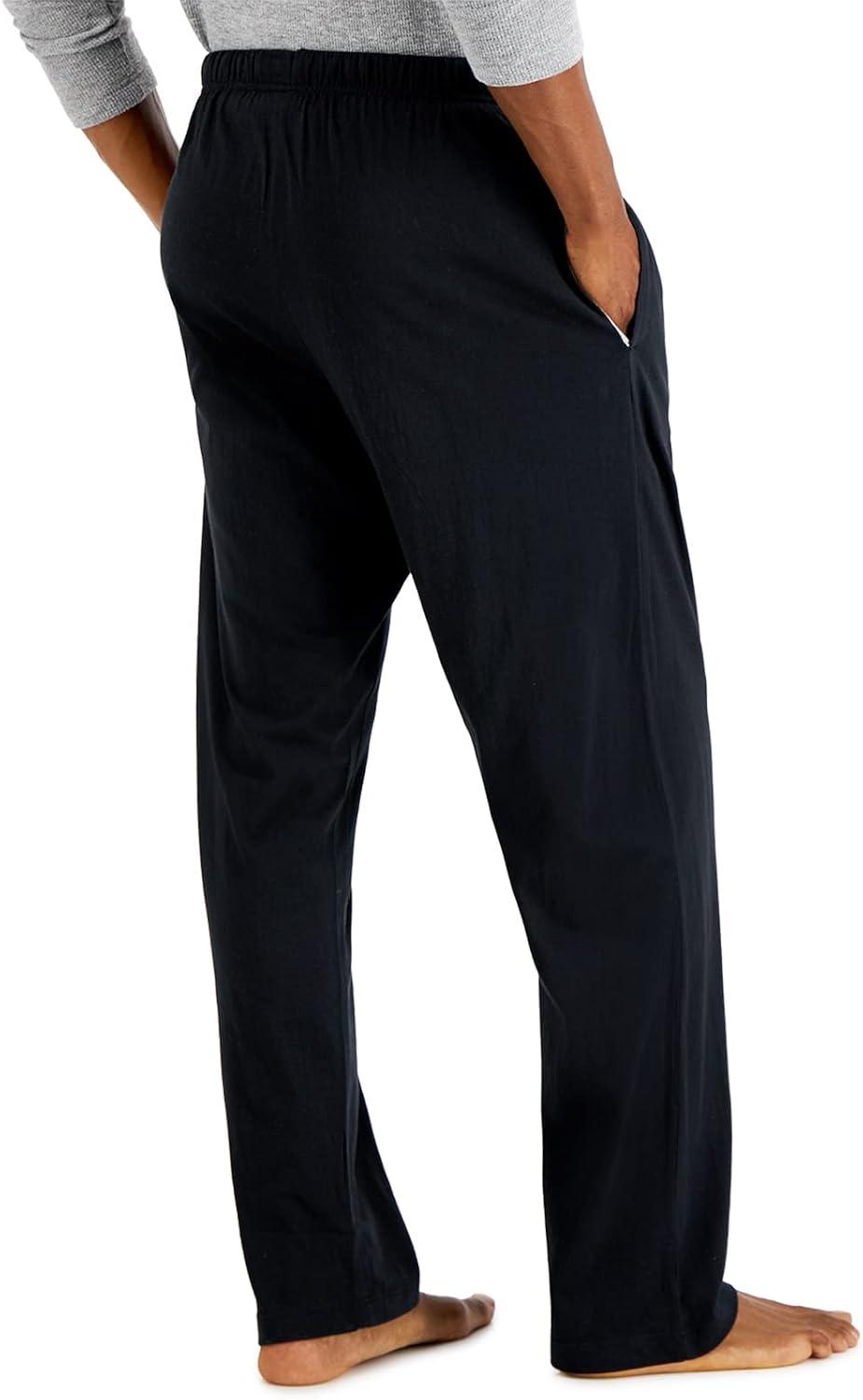 imageHanes Mens XTemp Jersey Cotton Pajama Pants Loungewear with Pockets Extended SizesMidnight Black