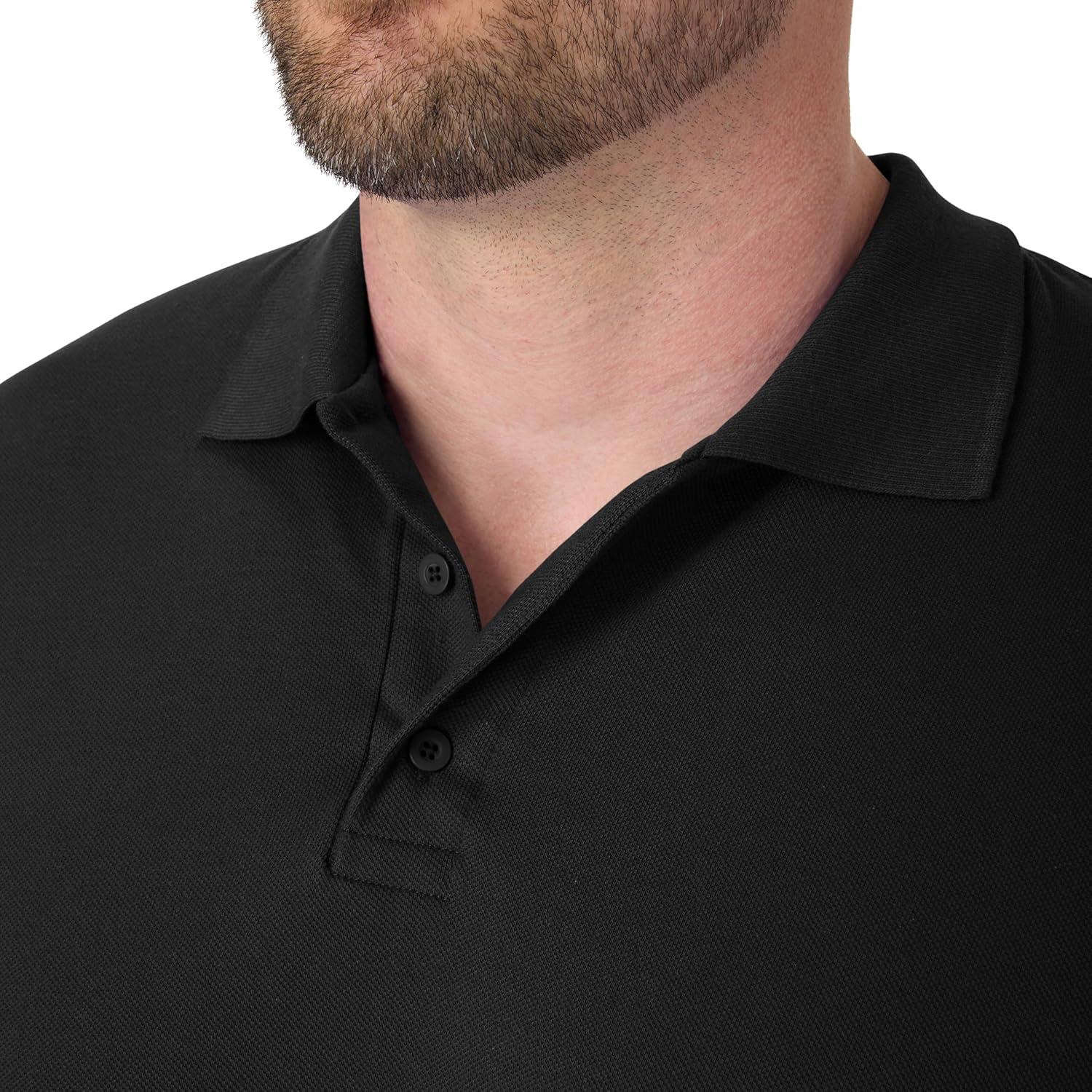 imageHanes Mens XTemp Short Sleeve Polo Shirt Midweight Mens ShirtBlack