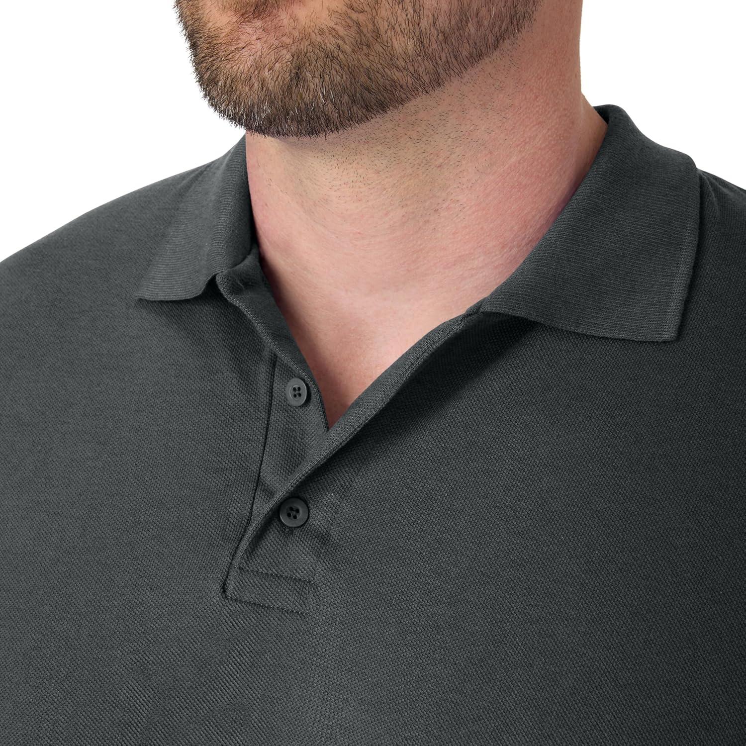 imageHanes Mens XTemp Short Sleeve Polo Shirt Midweight Mens ShirtCharcoal Heather