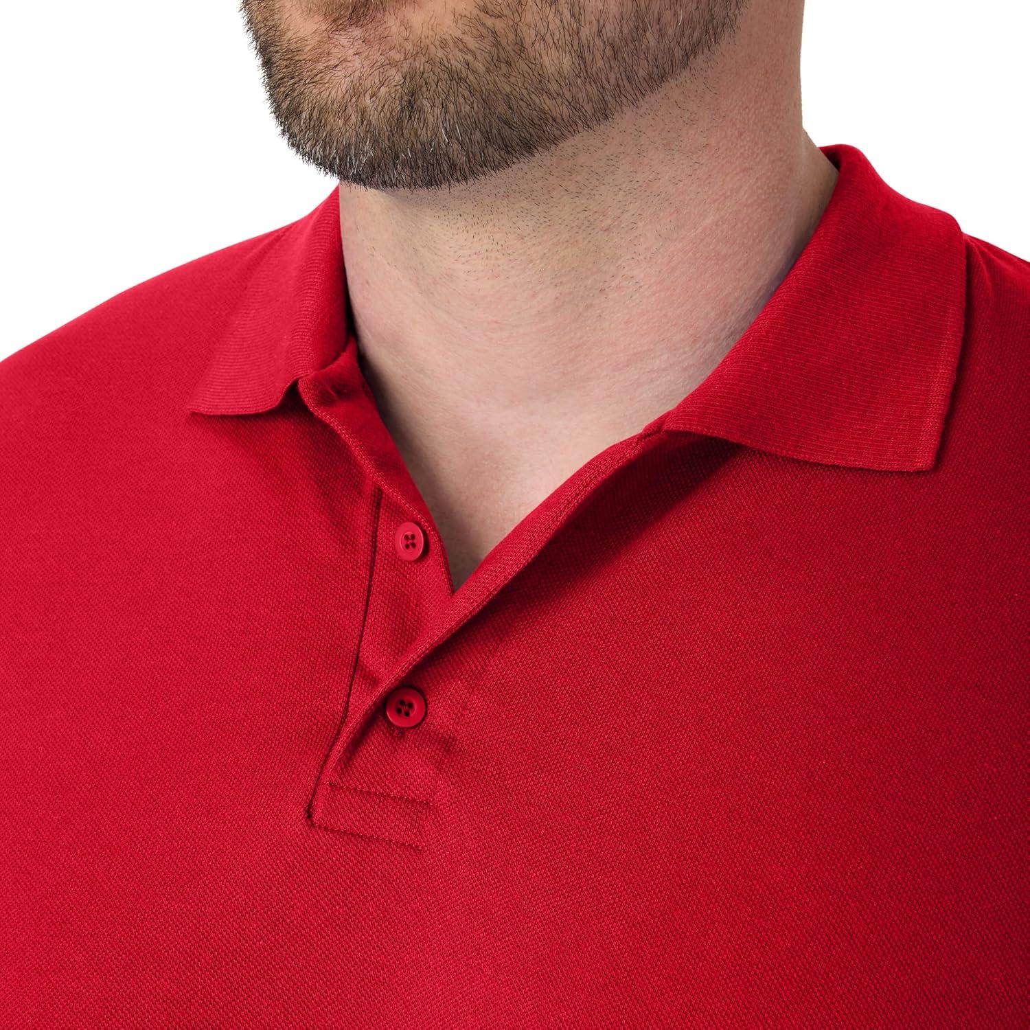 imageHanes Mens XTemp Short Sleeve Polo Shirt Midweight Mens ShirtDeep Red