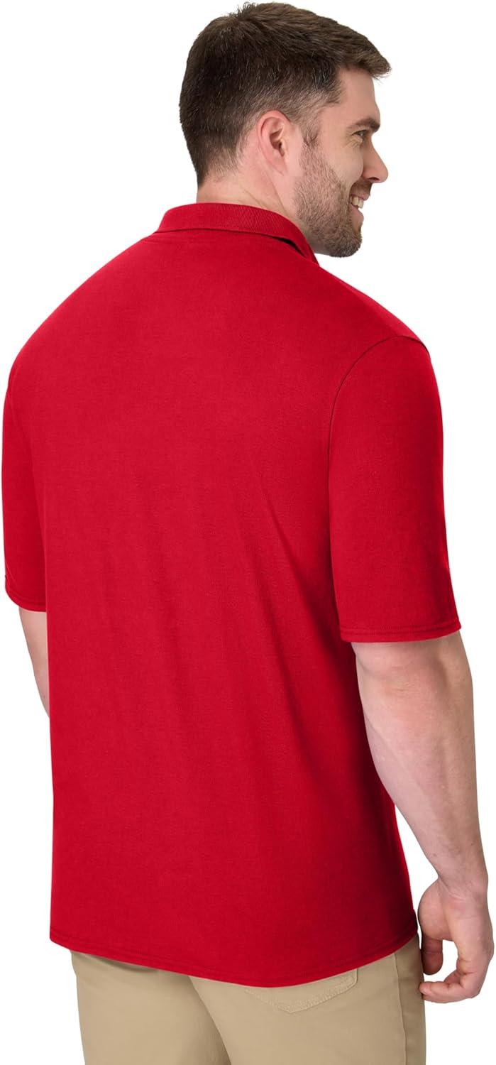 imageHanes Mens XTemp Short Sleeve Polo Shirt Midweight Mens ShirtDeep Red