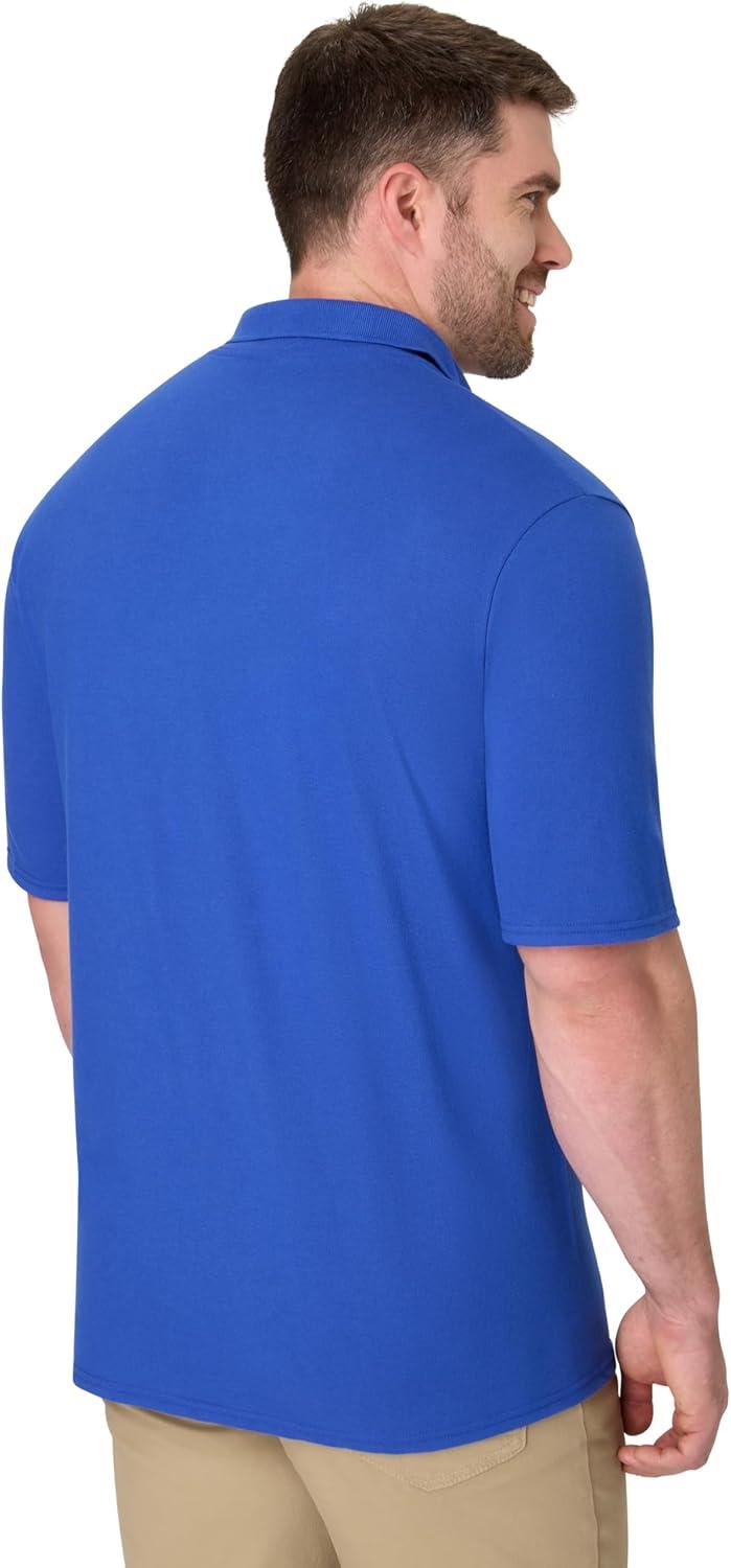 imageHanes Mens XTemp Short Sleeve Polo Shirt Midweight Mens ShirtDeep Royal