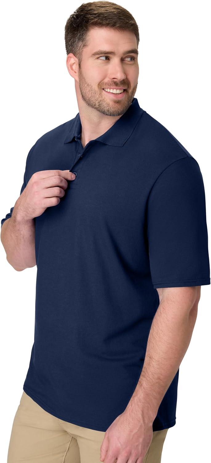 imageHanes Mens XTemp Short Sleeve Polo Shirt Midweight Mens ShirtNavy