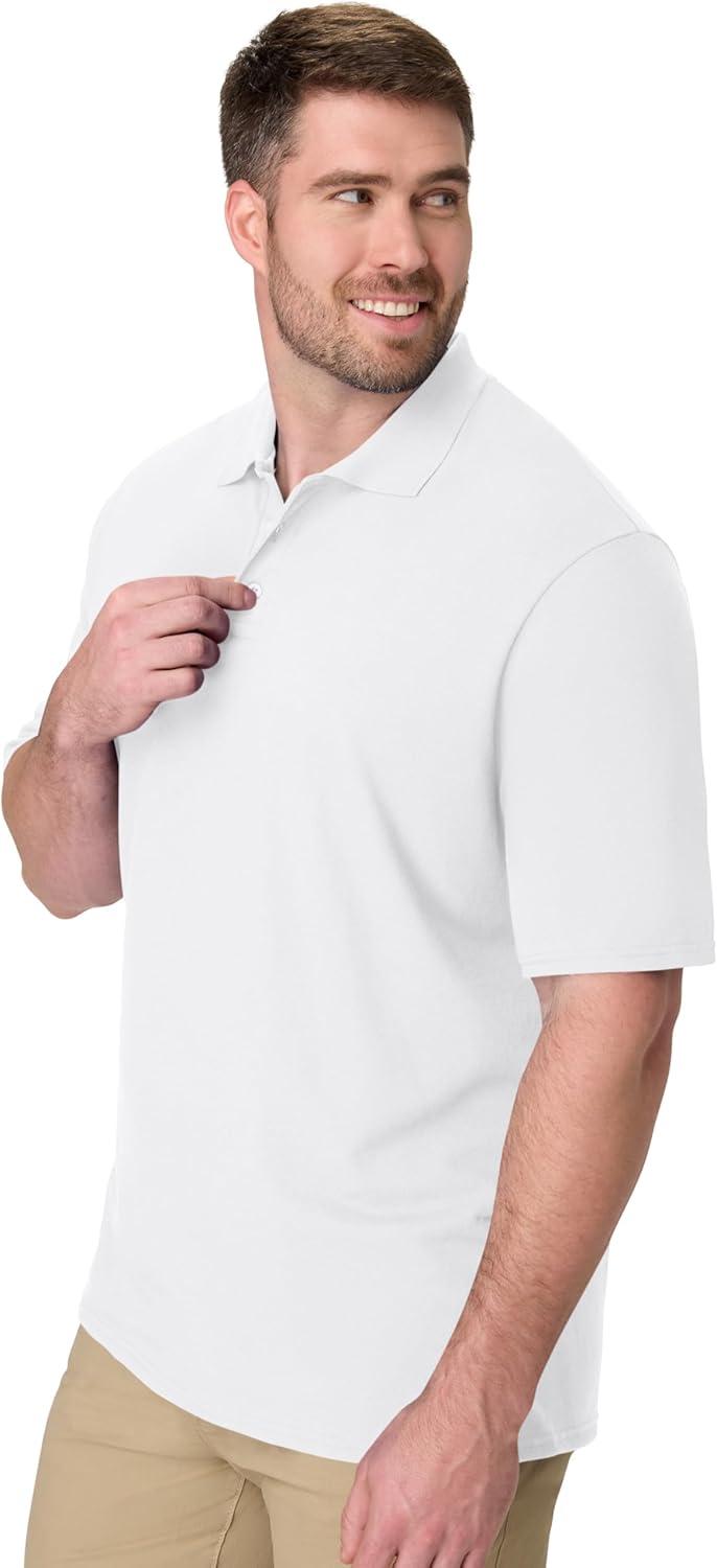 imageHanes Mens XTemp Short Sleeve Polo Shirt Midweight Mens ShirtWhite