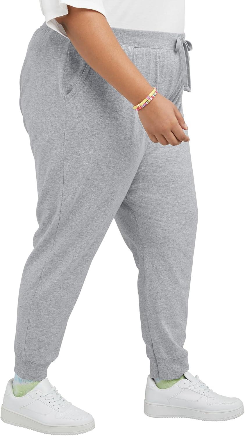 imageHanes Originals Joggers 100 Cotton Jersey Sweatpants for Women 29quot InseamLight Steel
