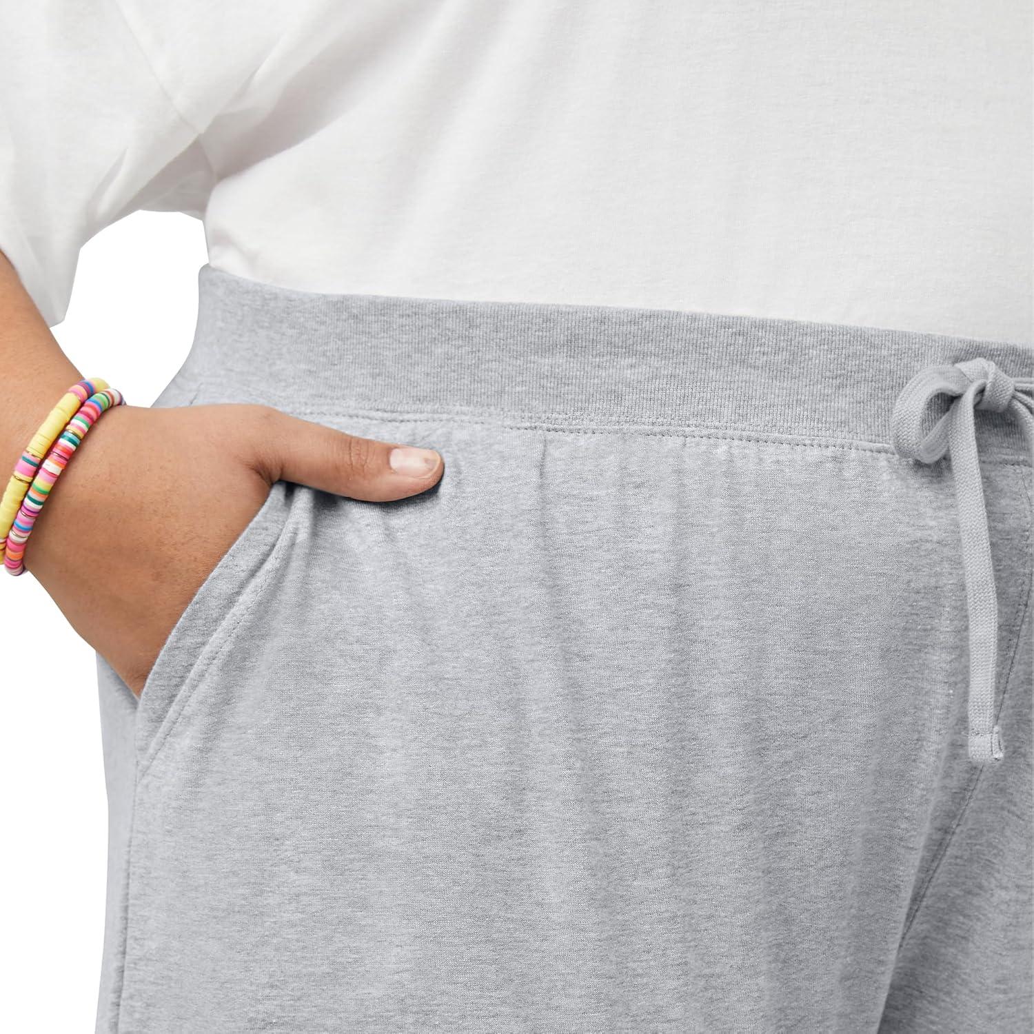 imageHanes Originals Joggers 100 Cotton Jersey Sweatpants for Women 29quot InseamLight Steel