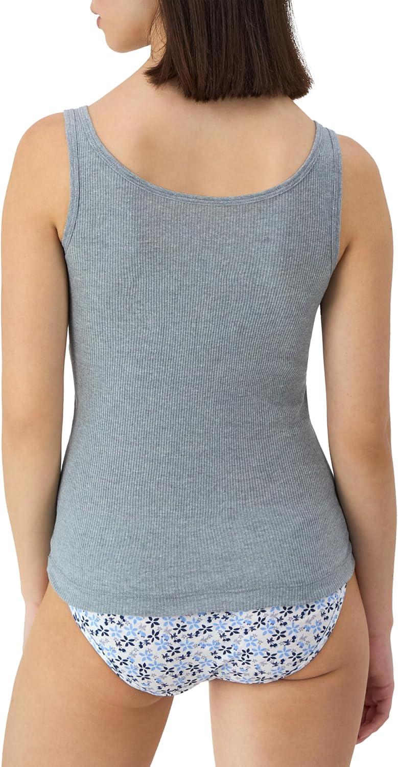 imageHanes Originals Pack Soft Cotton Rib Tank Tops for Women 4PackWhiteWhiteBlackConcrete