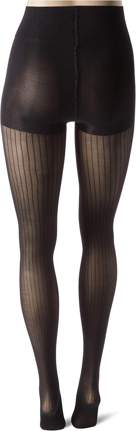 imageHanes Script Womens Fashion Pinstripe Control Top Sheer Toe TightsBlack
