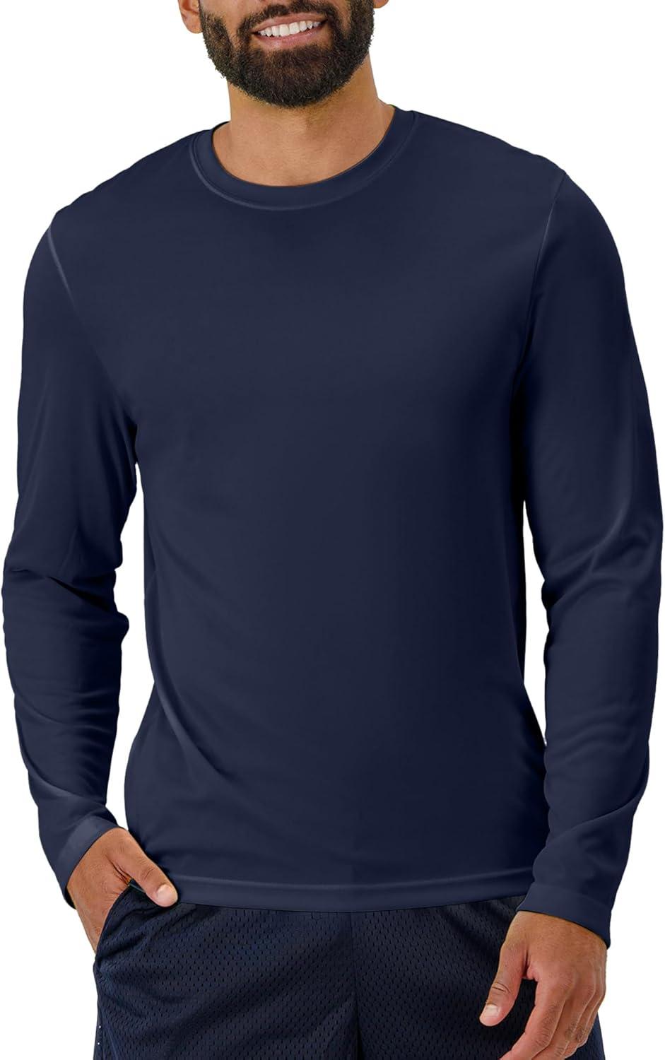 imageHanes Sport Mens LongSleeve TShirt Pack Cool DRI MoistureWicking Performance TShirts Performance Tee 2PackBlackWhiteNavyGrey 4 Pack