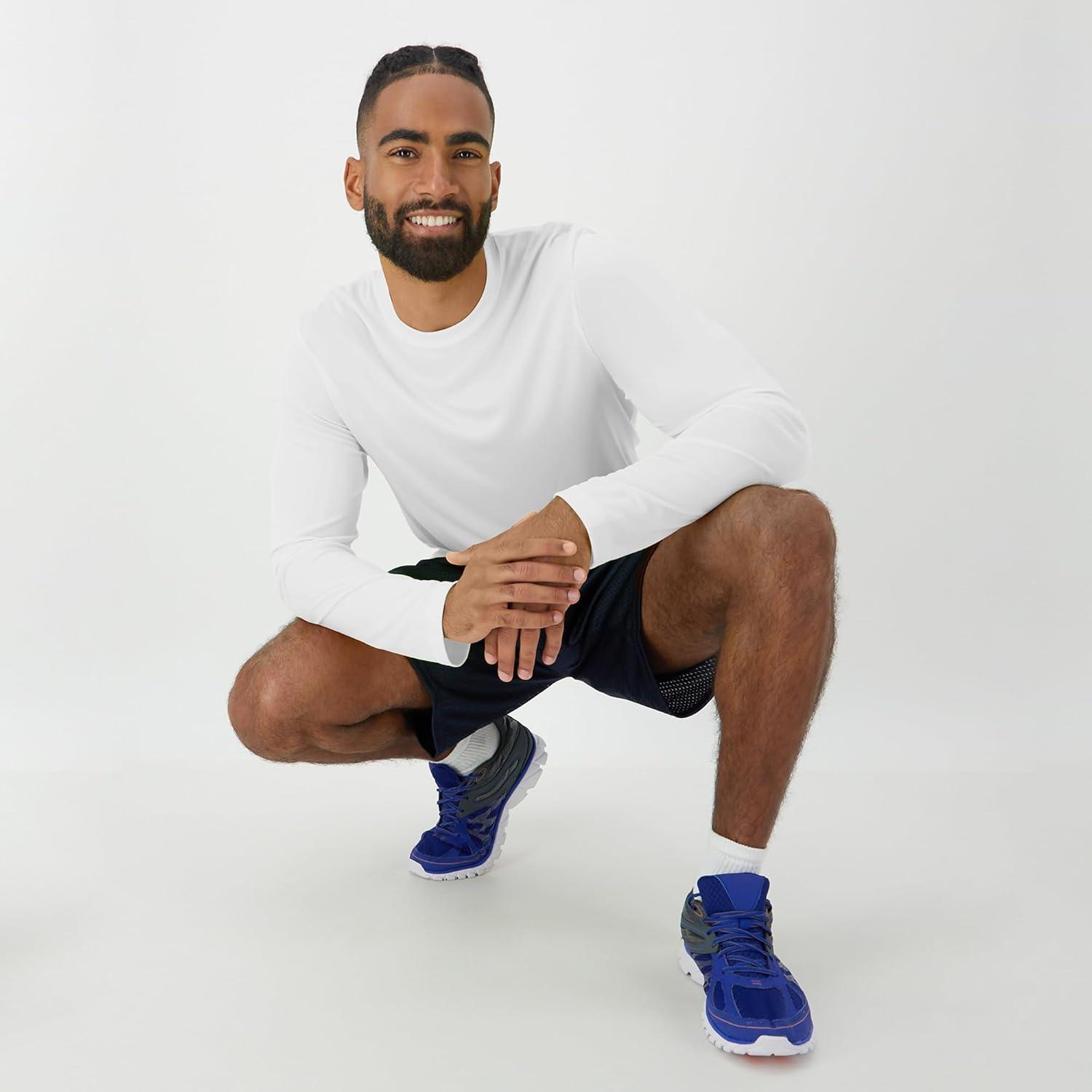 imageHanes Sport Mens LongSleeve TShirt Pack Cool DRI MoistureWicking Performance TShirts Performance Tee 2PackWhite