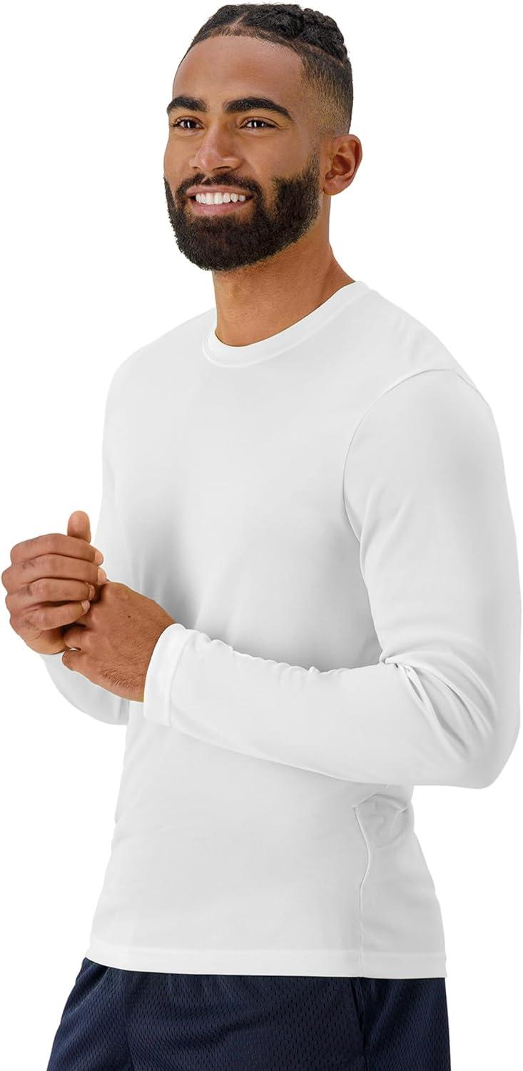 imageHanes Sport Mens LongSleeve TShirt Pack Cool DRI MoistureWicking Performance TShirts Performance Tee 2PackWhite