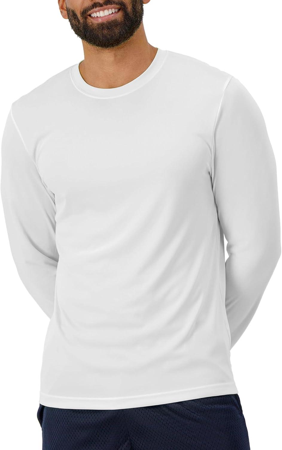imageHanes Sport Mens LongSleeve TShirt Pack Cool DRI MoistureWicking Performance TShirts Performance Tee 2PackWhite
