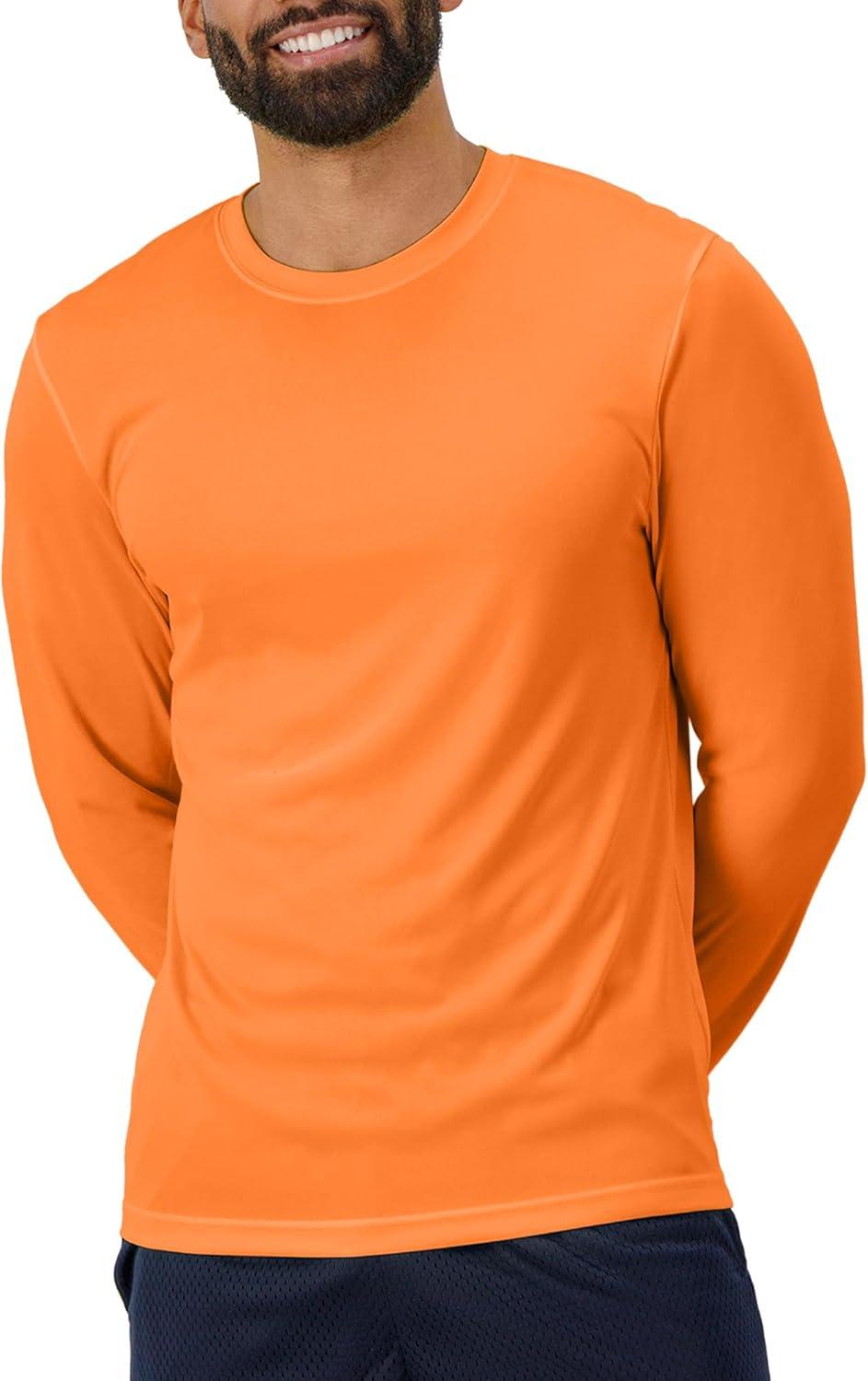 imageHanes Sport Mens LongSleeve TShirt Pack Cool DRI MoistureWicking Performance TShirts Performance Tee 2PackWhiteGreySafety OrangeSafety Green 4 Pack