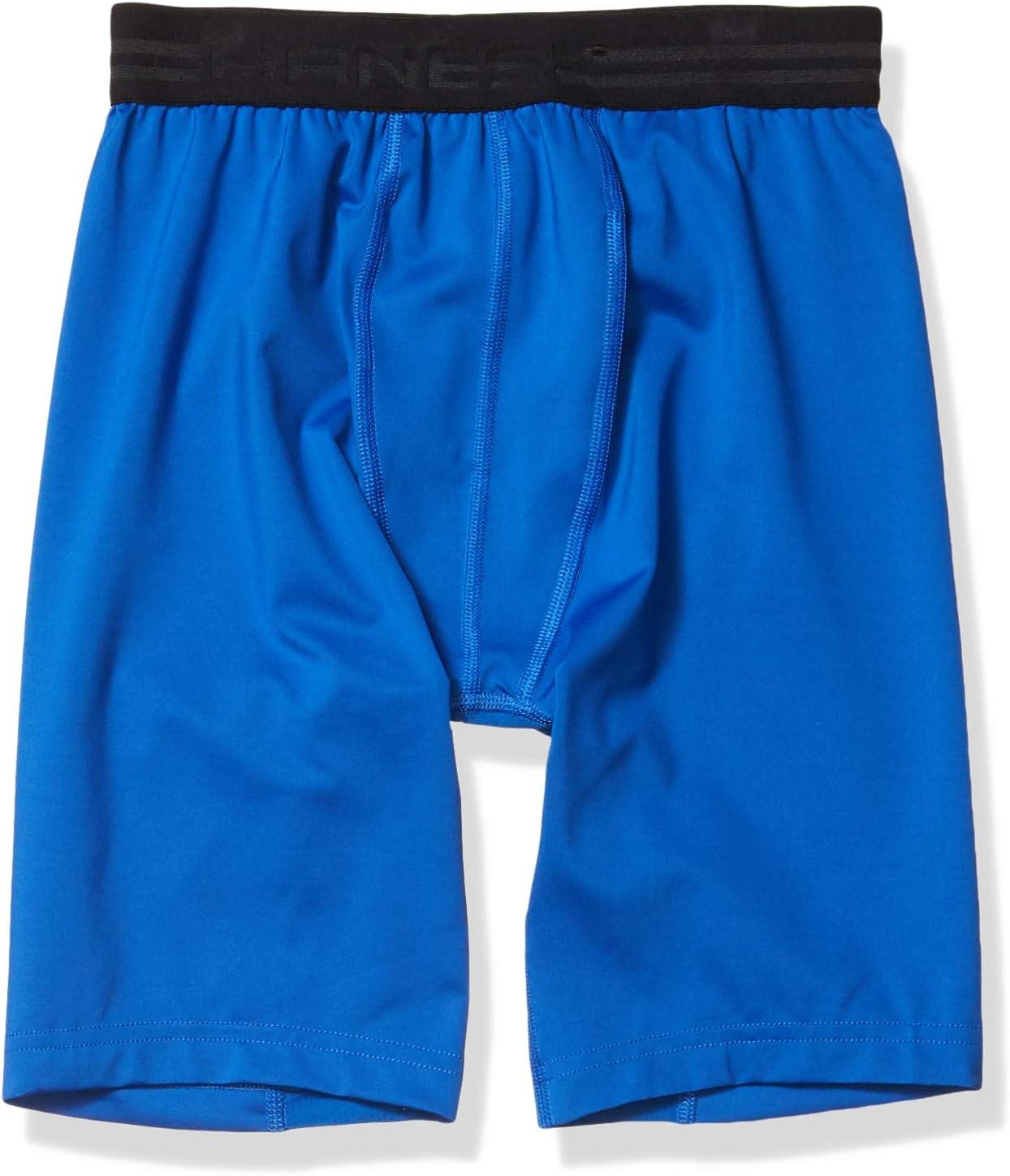 imageHanes Sport Mens Performance Compression ShortAwesome BlueEbony