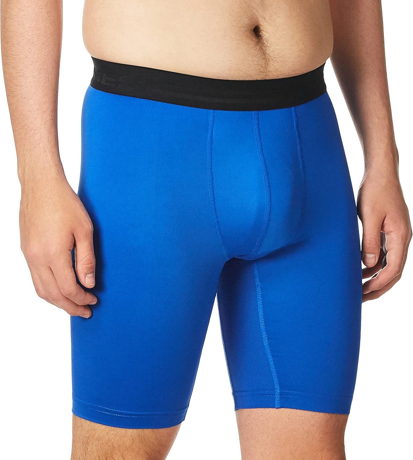 imageHanes Sport Mens Performance Compression ShortAwesome BlueEbony