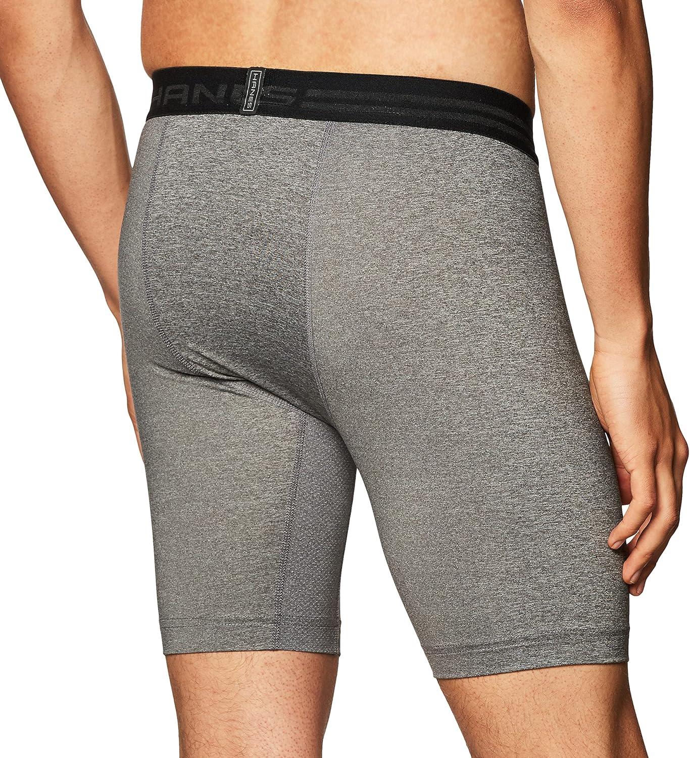 imageHanes Sport Mens Performance Compression ShortCharcoal HeatherEbony