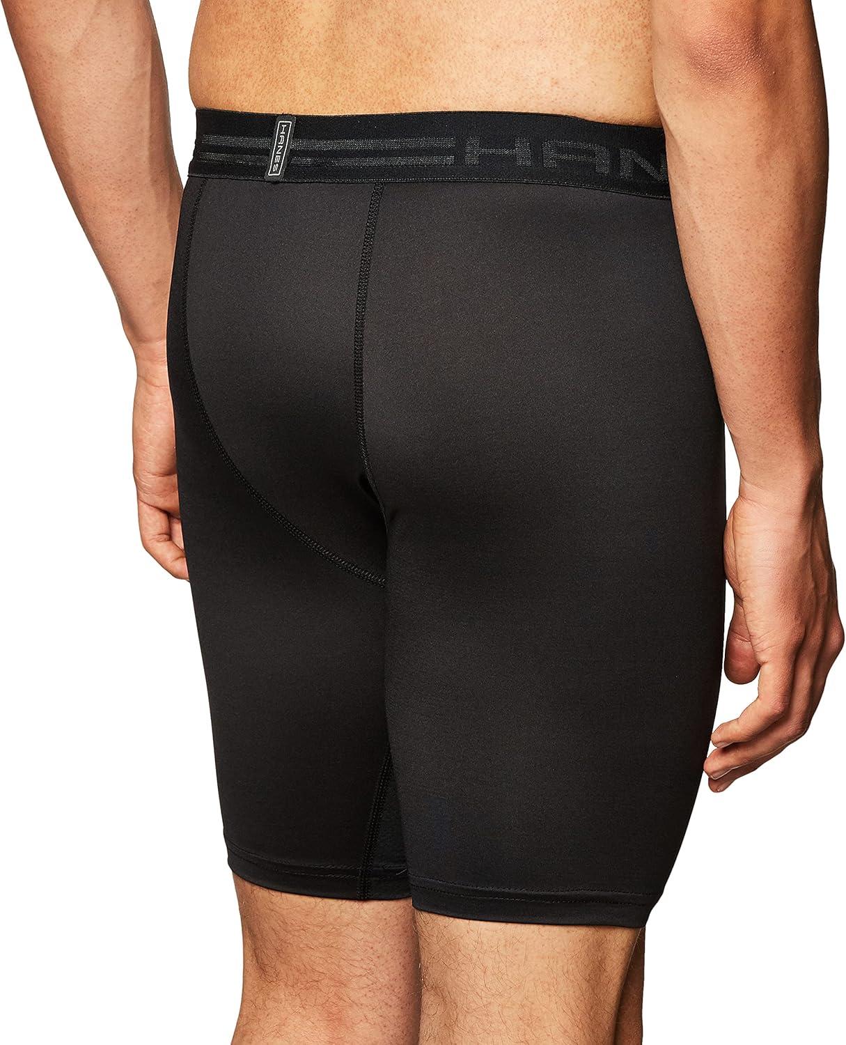 imageHanes Sport Mens Performance Compression ShortEbonyEbony