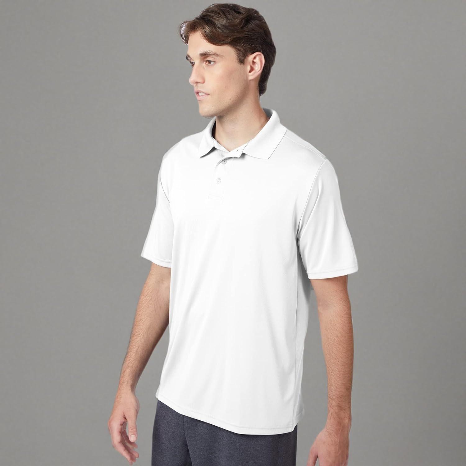 imageHanes Sport Mens Polo Shirt Mens Cool DRI MoistureWicking Performance Polo Shirt Jersey Knit Performance Polo ShirtWhite