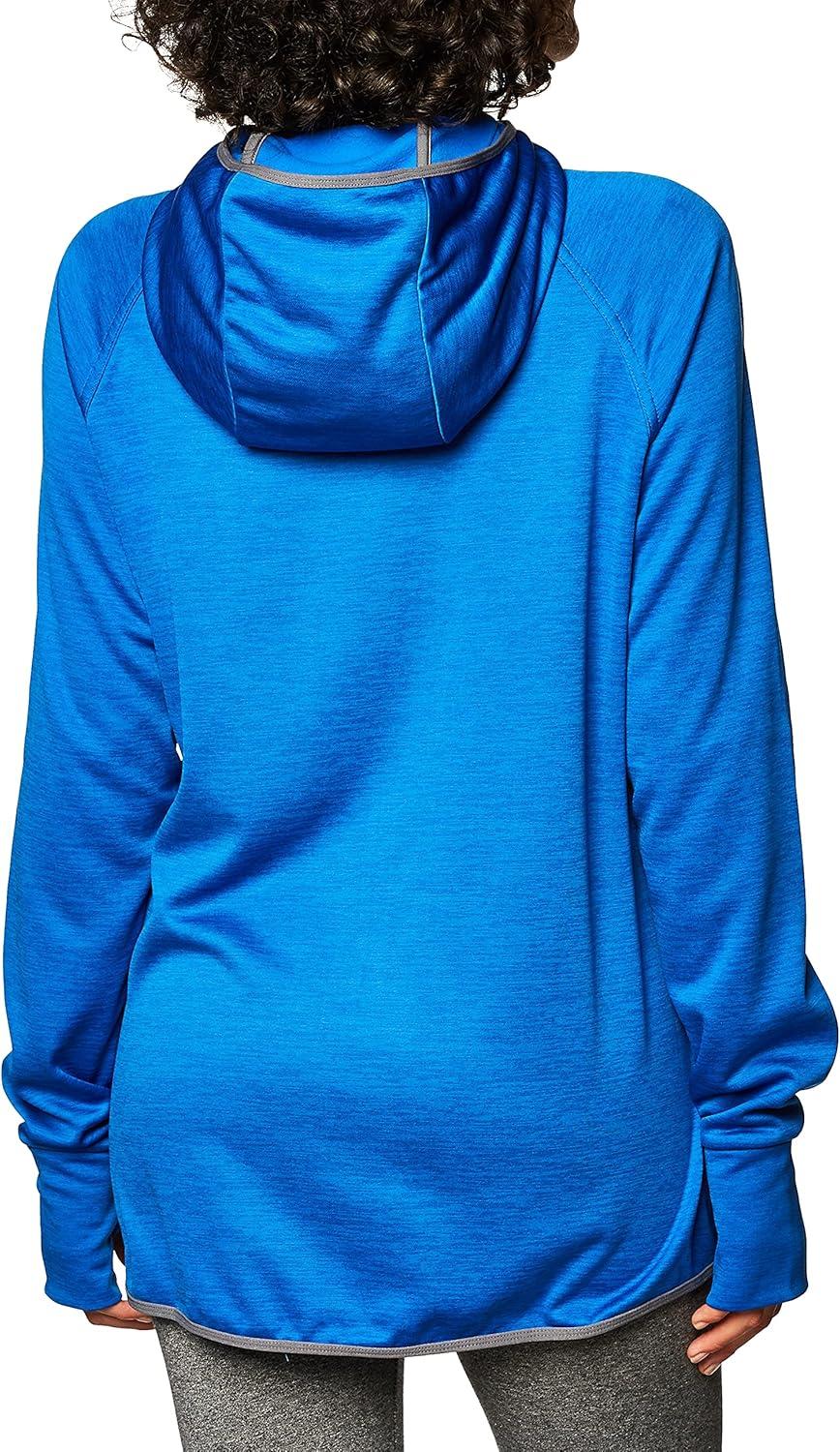 imageHanes Sport Womens Performance Fleece Full Zip HoodieAwesome Blue HeatherDada Grey Binding
