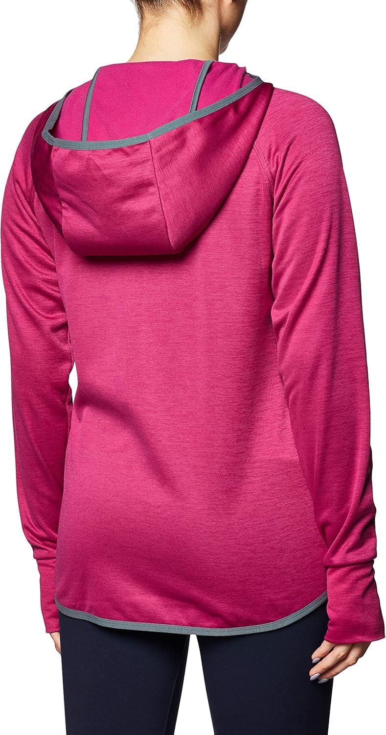 imageHanes Sport Womens Performance Fleece Full Zip HoodieFresh Berry HeatherDada Grey Binding