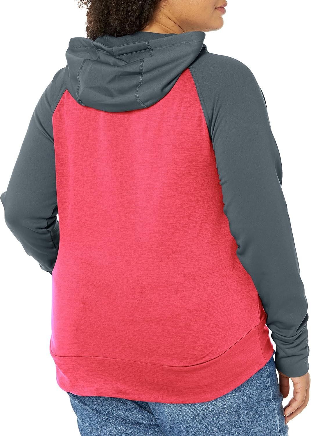 imageHanes Sport Womens Performance Fleece Pullover HoodieDada Grey SolidRazzle Pink Heather