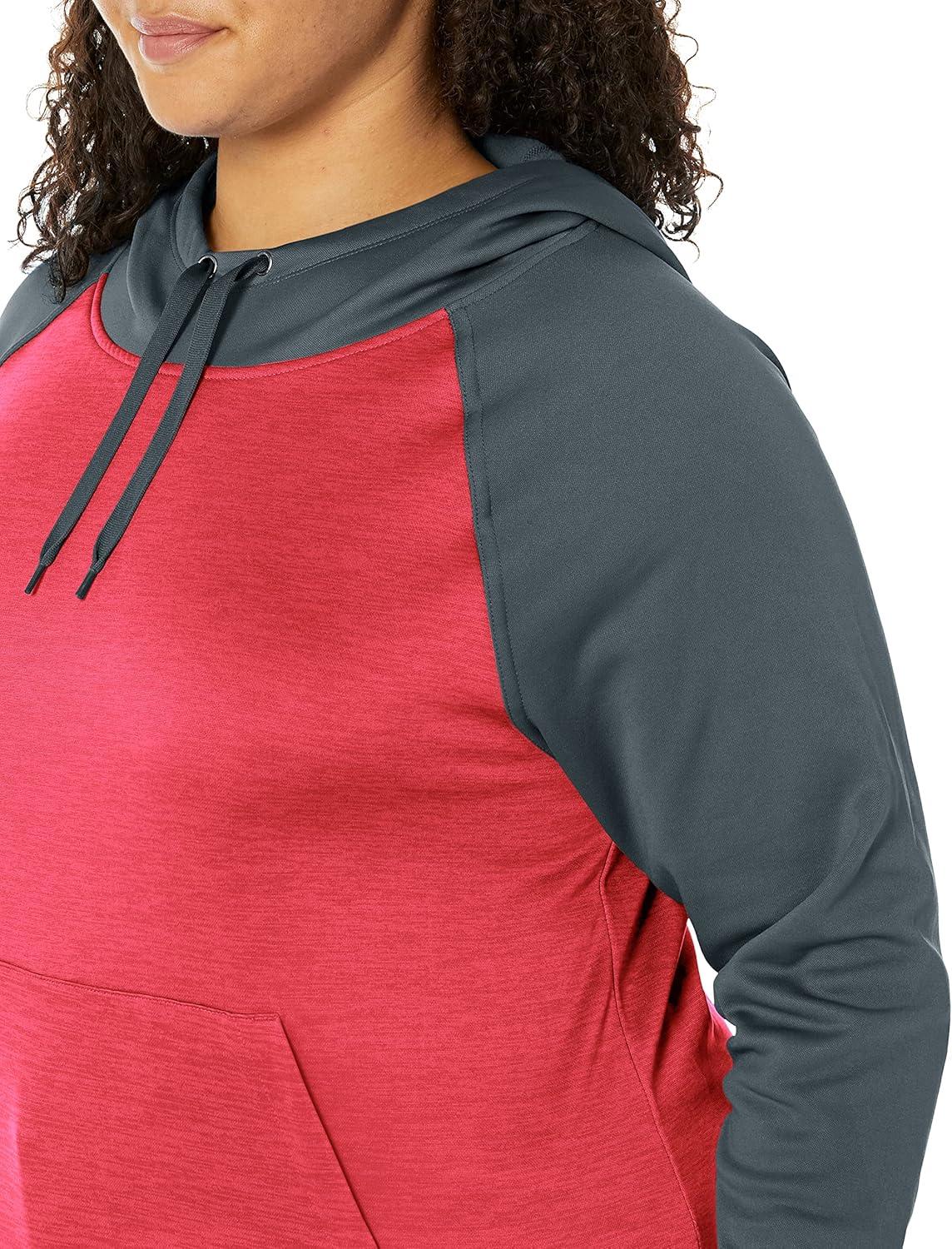 imageHanes Sport Womens Performance Fleece Pullover HoodieDada Grey SolidRazzle Pink Heather