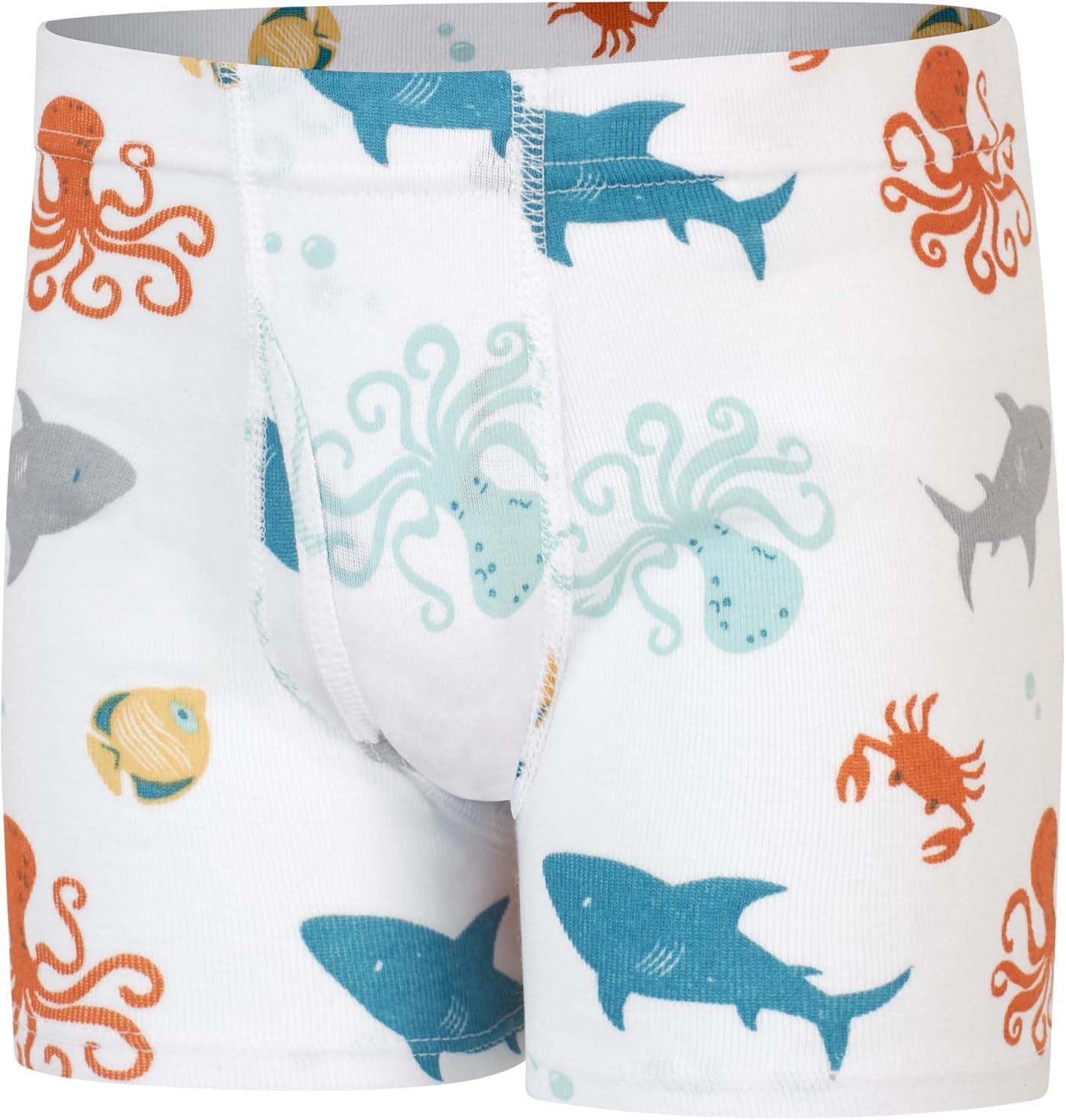 imageHanes Toddler Boys Organic Cotton Underwear Pure Comfort 100 Cotton Boxer Briefs Available 10 ampamp 7 PackTan White Seafoam