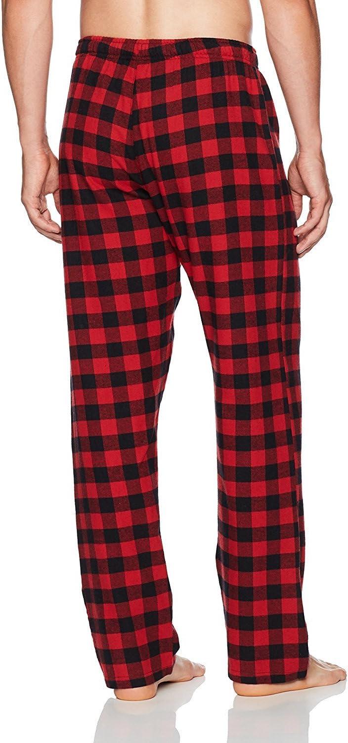imageHanes Ultimate Mens Flannel Pajama Pants Plaid Cotton Loungewear Pj Bottoms with Pockets Extended SizesRed Buffalo Plaid