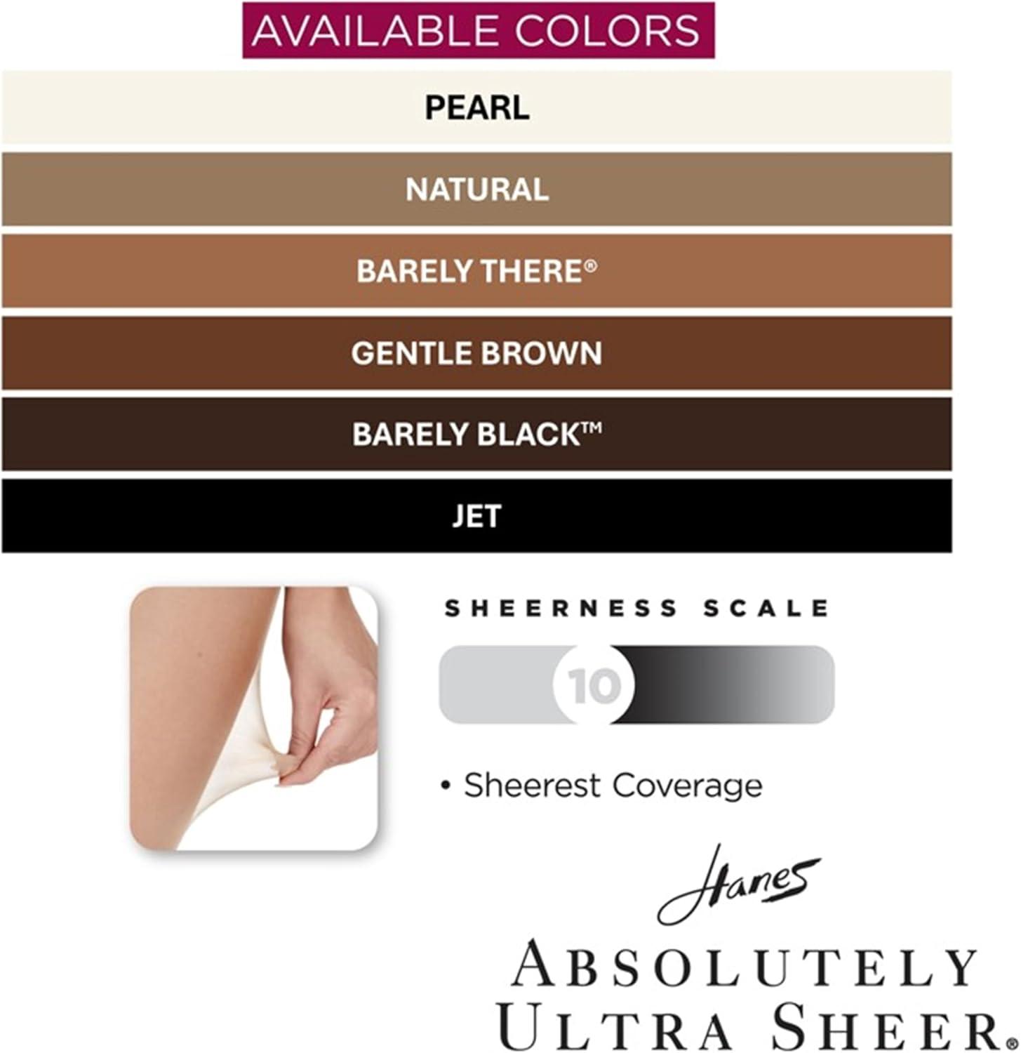 imageHanes Womens Absolutely Ultra Sheer Control Top with Reinforced Toe PlusSizeBarely Black