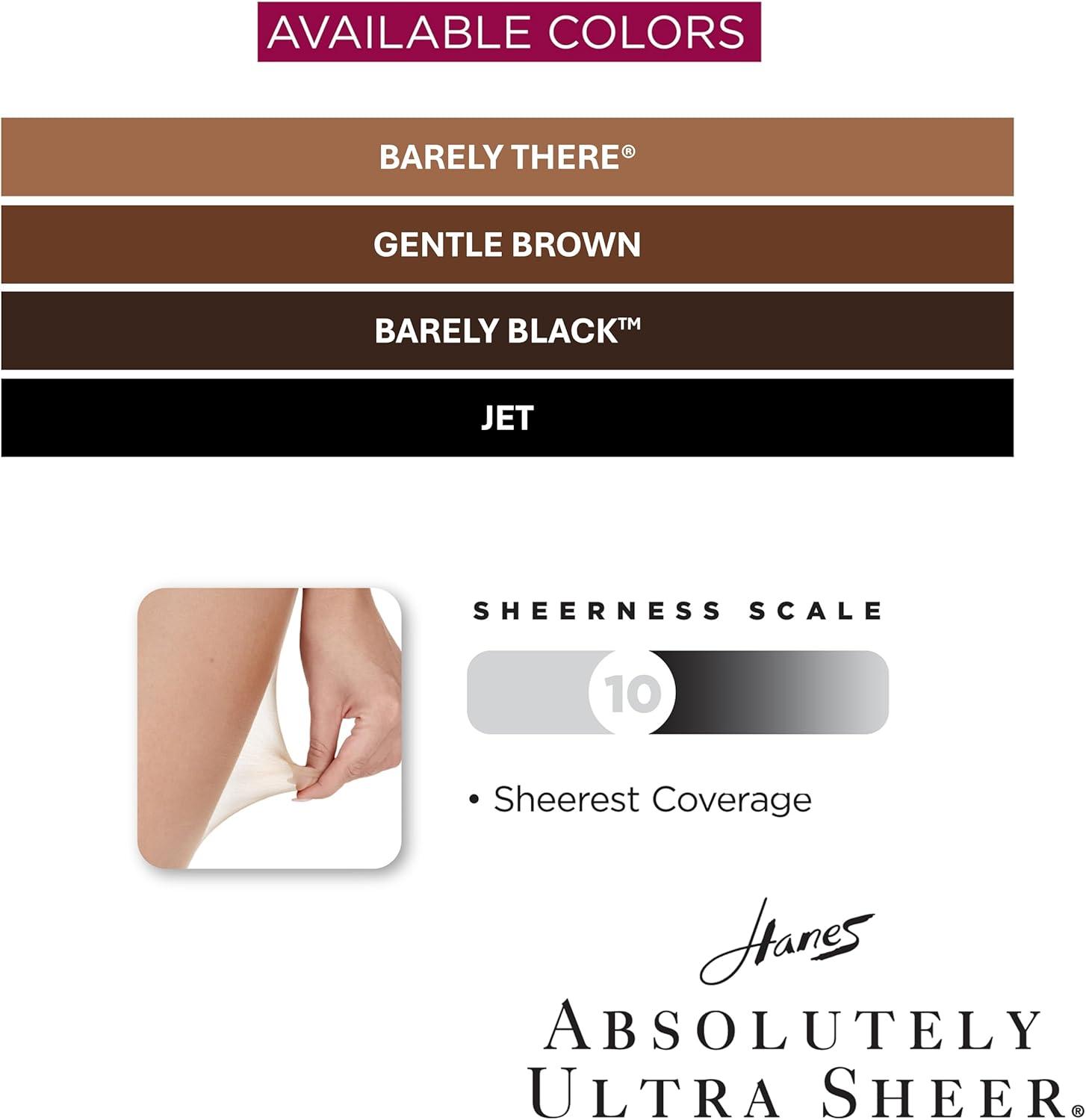 imageHanes Womens Absolutely Ultra Sheer Control Top with Reinforced ToeBarely There