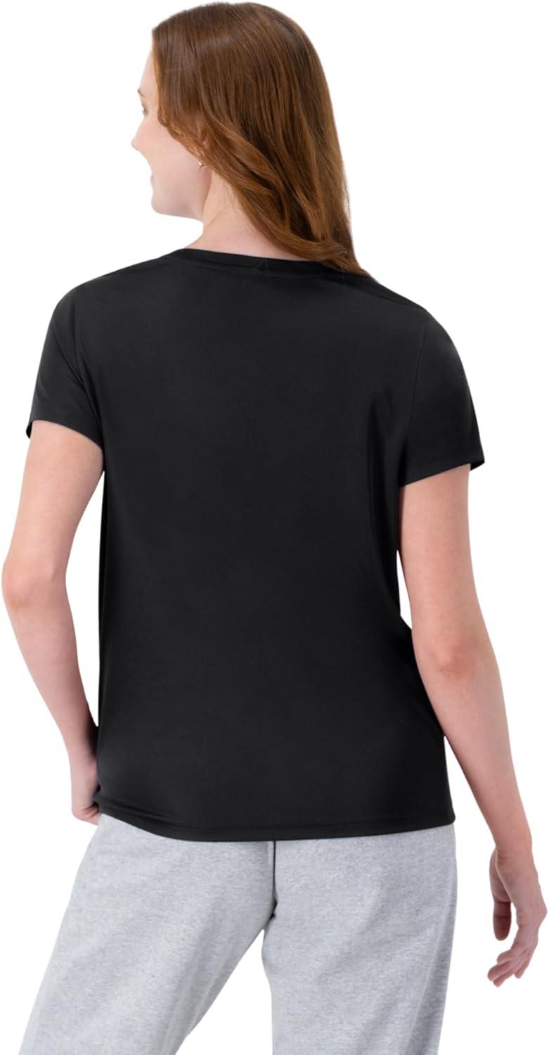 imageHanes Womens Cool Dri Performance VNeck TShirt MoistureWicking Short Sleeve Tee 40 UPF Protection 1 Or 5 PackBlack 1 Pack