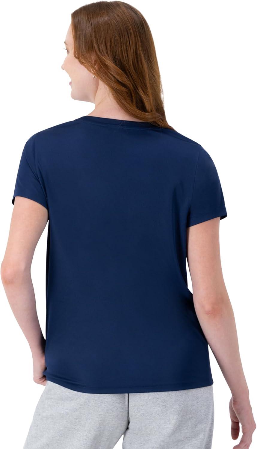 imageHanes Womens Cool Dri Performance VNeck TShirt MoistureWicking Short Sleeve Tee 40 UPF Protection 1 Or 5 PackNavy 1 Pack