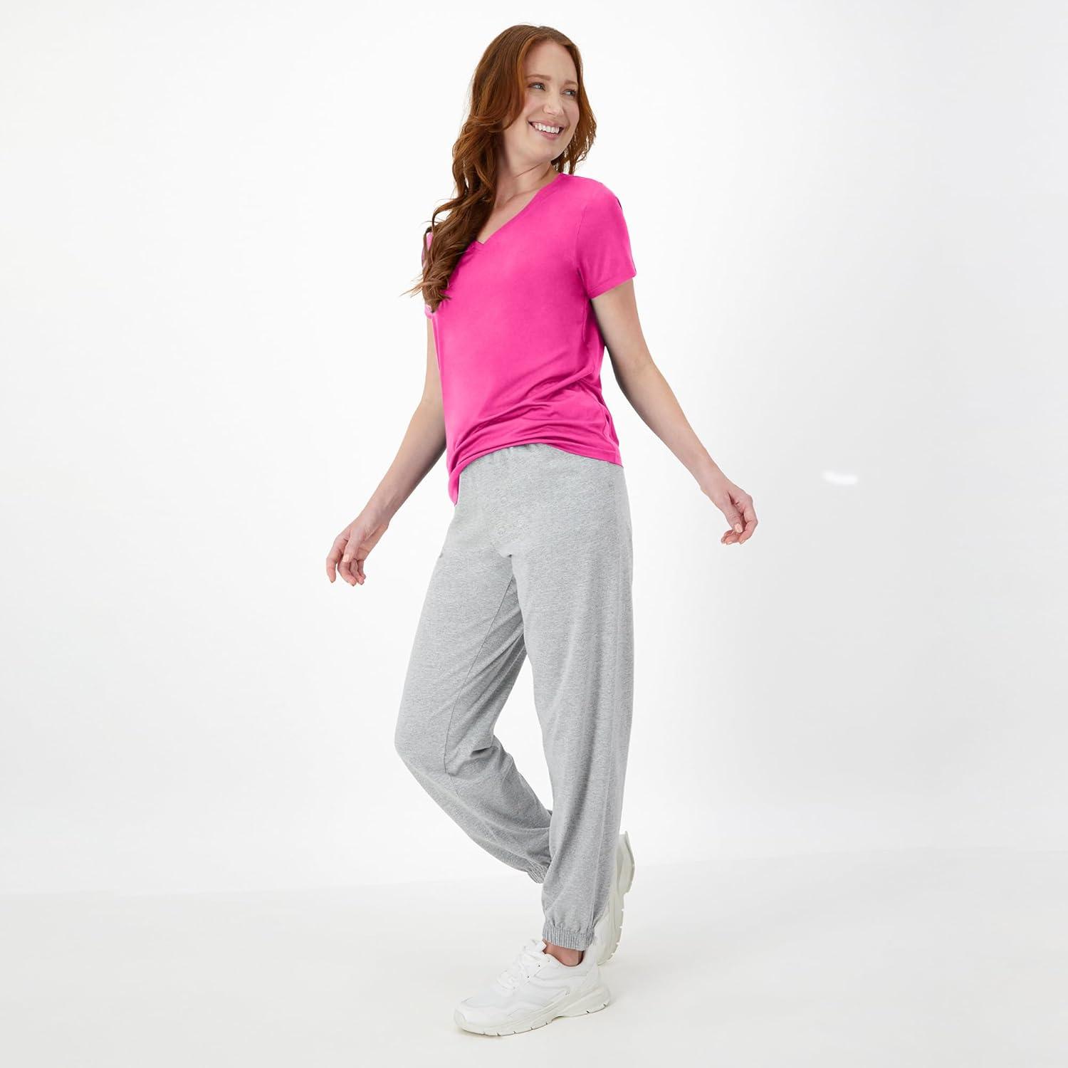 imageHanes Womens Cool Dri Performance VNeck TShirt MoistureWicking Short Sleeve Tee 40 UPF Protection 1 Or 5 PackWow Pink 1 Pack