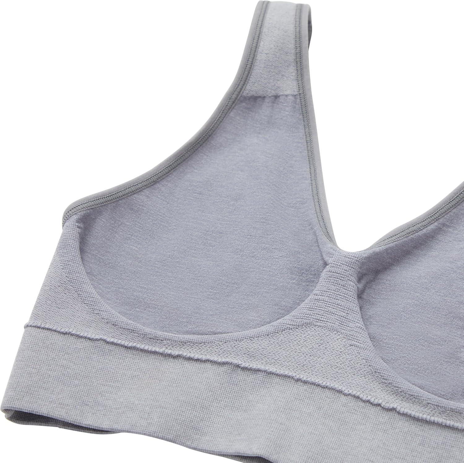 imageHanes Womens Cozy Wireless Bra FullCoverage Pullover Bra Seamless TShirt BraGravel Grey Heather