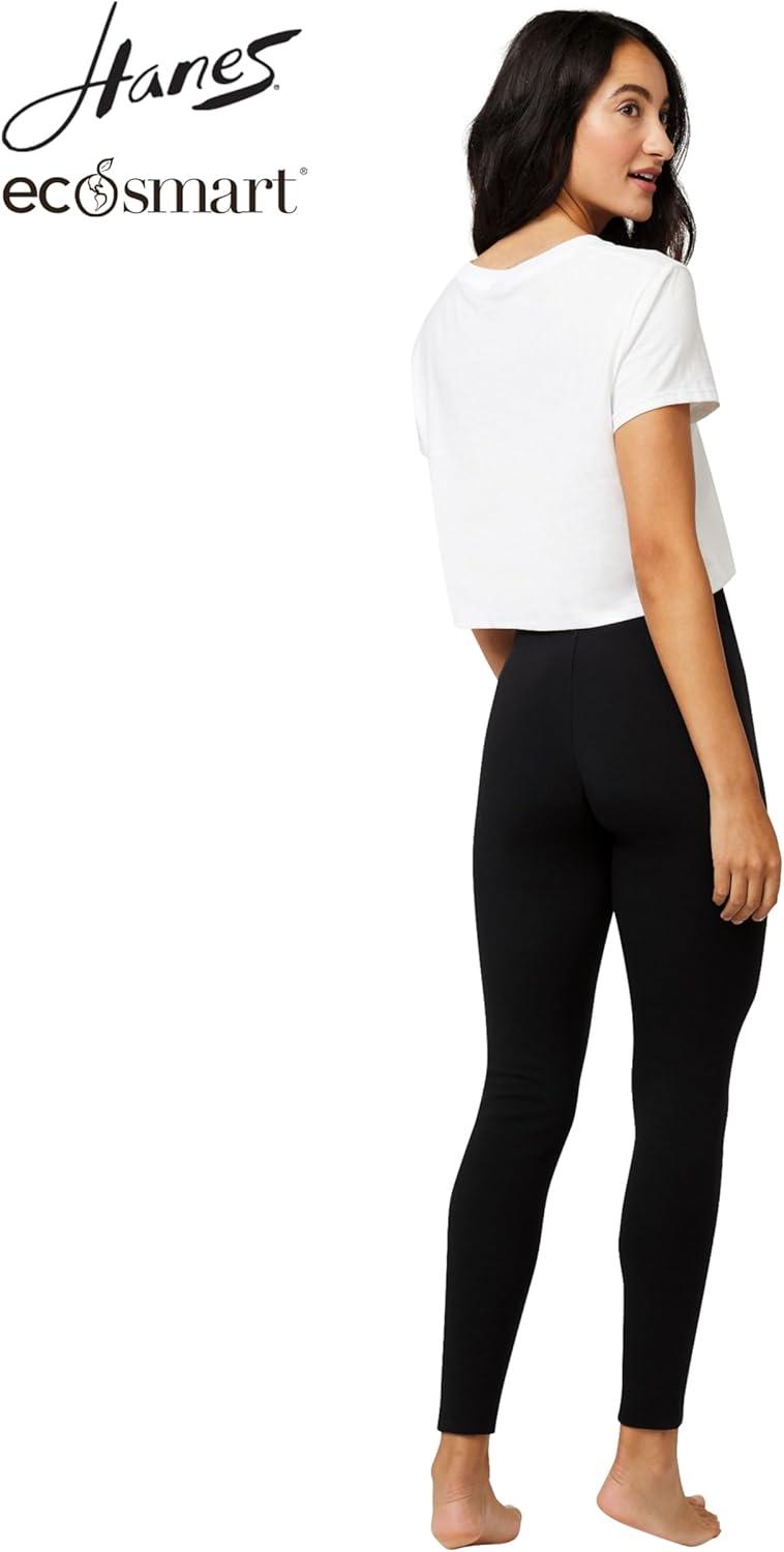 imageHanes Womens EcoSmart Cozy Fitted Leggings StraightBlack