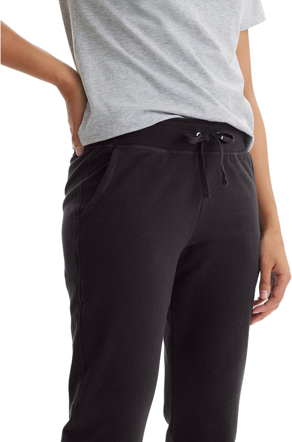 imageHanes Womens French Terry Pant with PocketsBlack